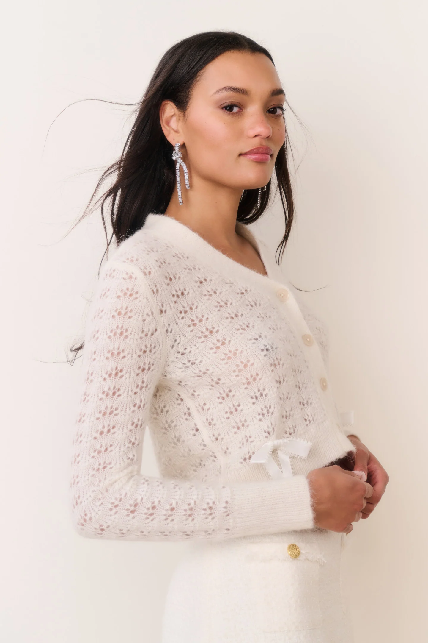 Lilly Alpaca-Blend Bow Cardigan - Image 2