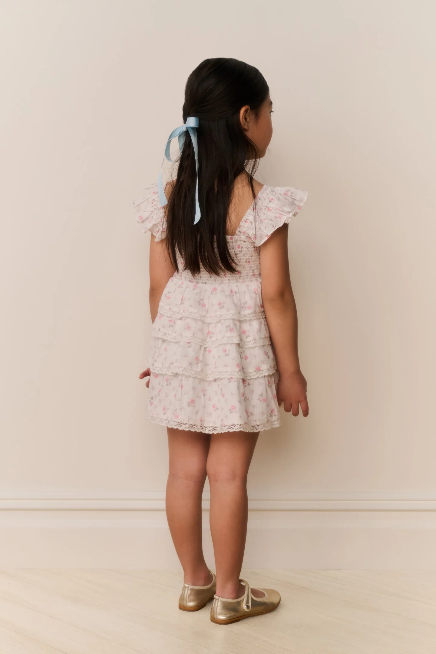 Little Girls Linoette Floral Cotton Dress - Image 4