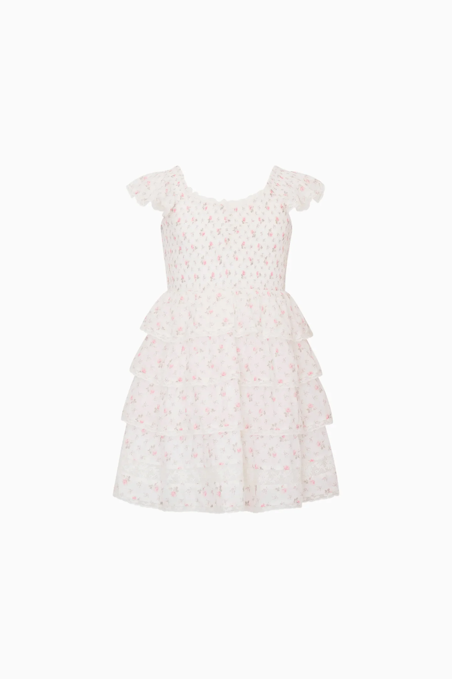 Little Girls Linoette Floral Cotton Dress - Image 5