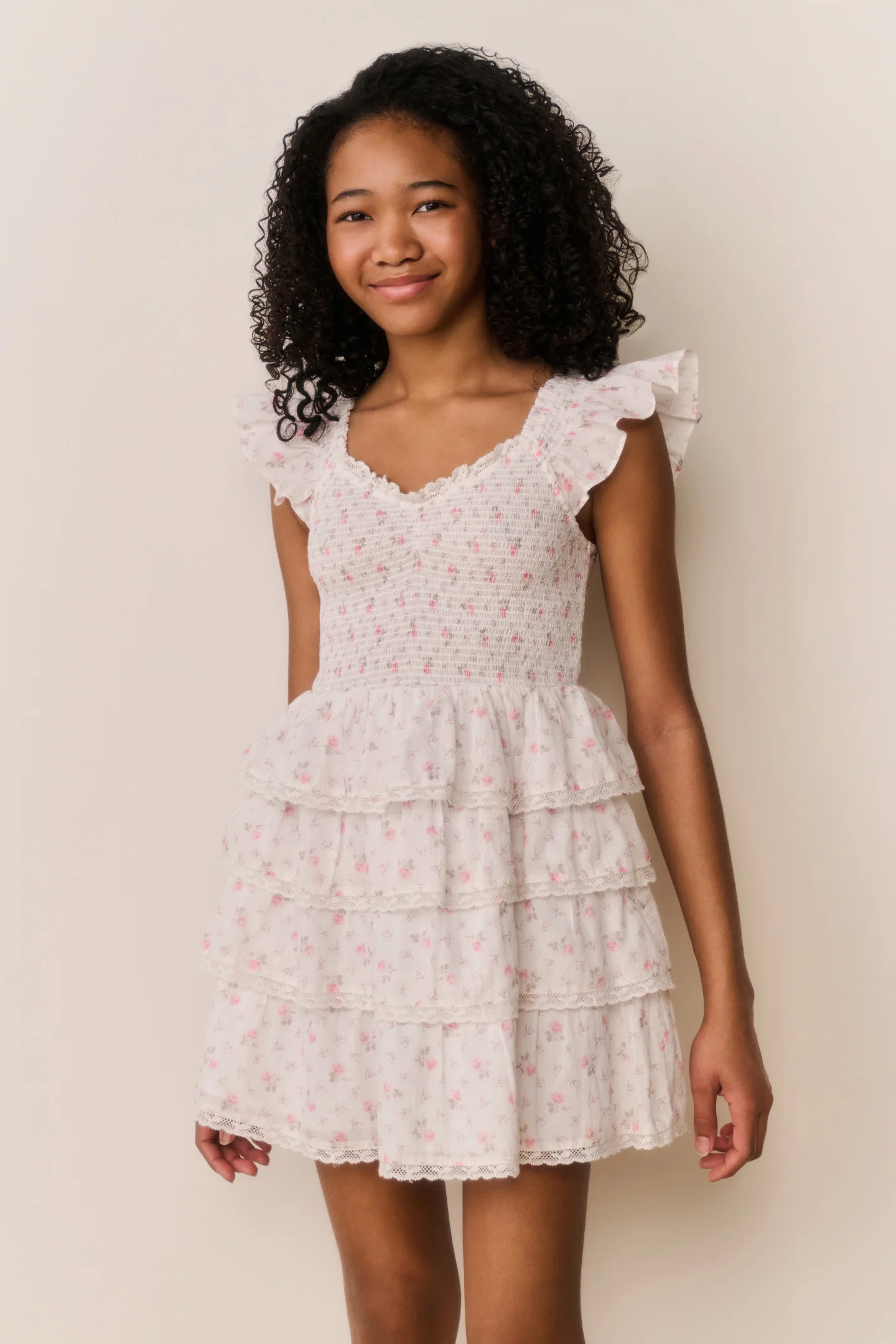 Tween Linoette Floral Cotton Dress - Image 2