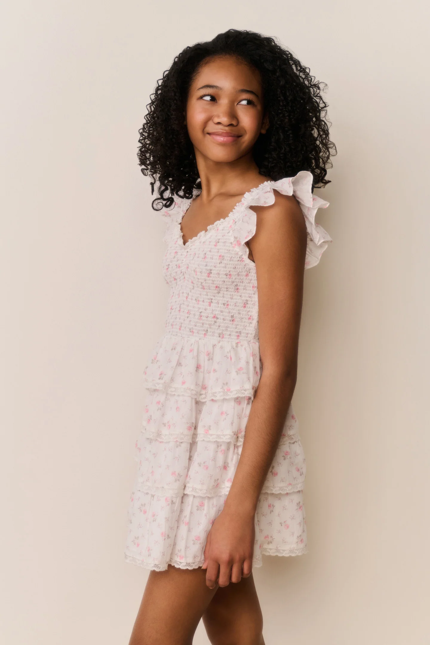 Tween Linoette Floral Cotton Dress - Image 3