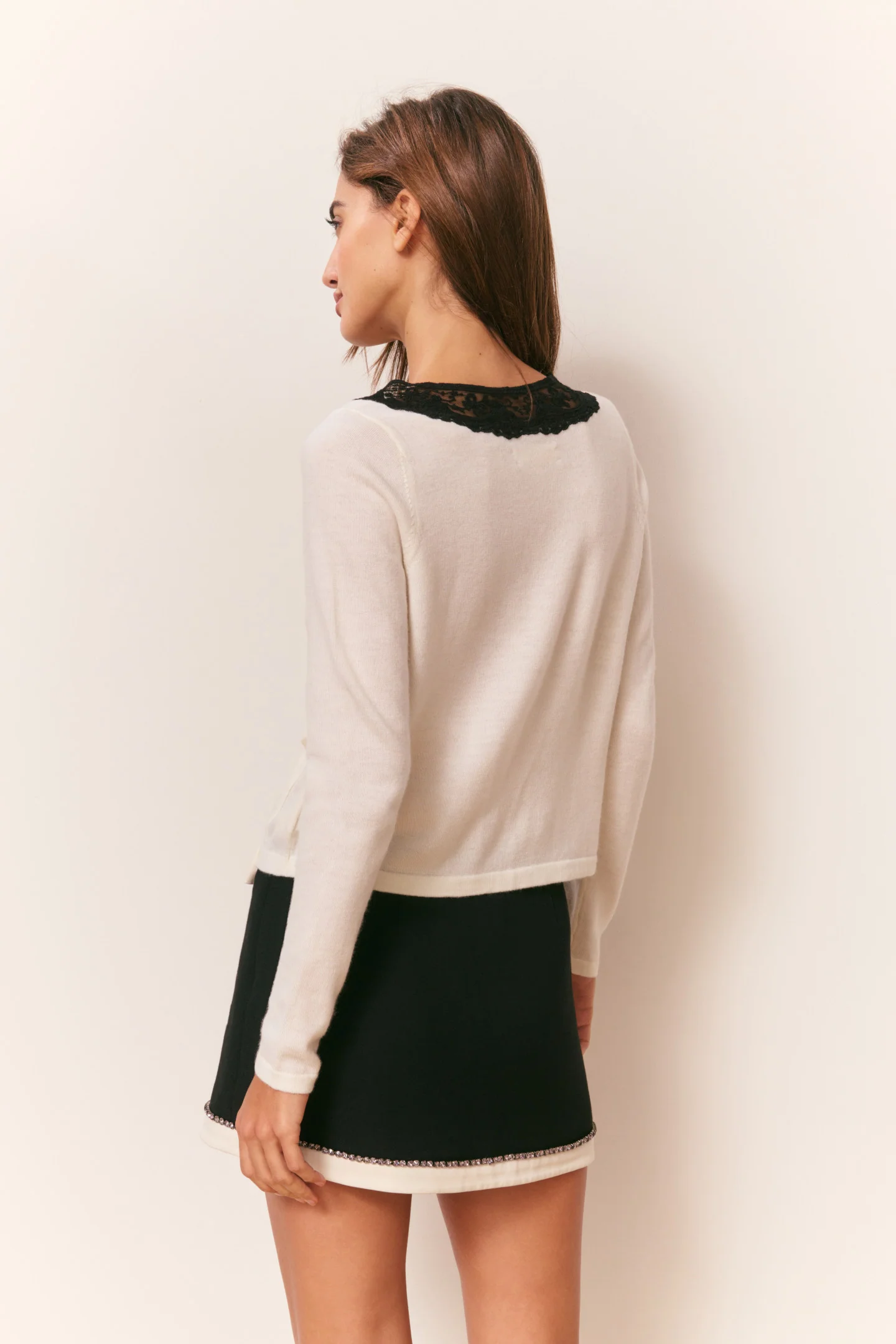 Lolani Wool Lace Collar Cardigan - Image 4