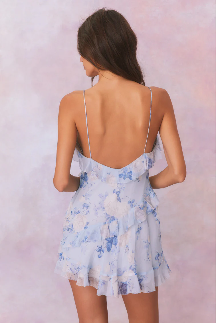 Lomina Heirloom Print Silk Mini Dress - Image 13