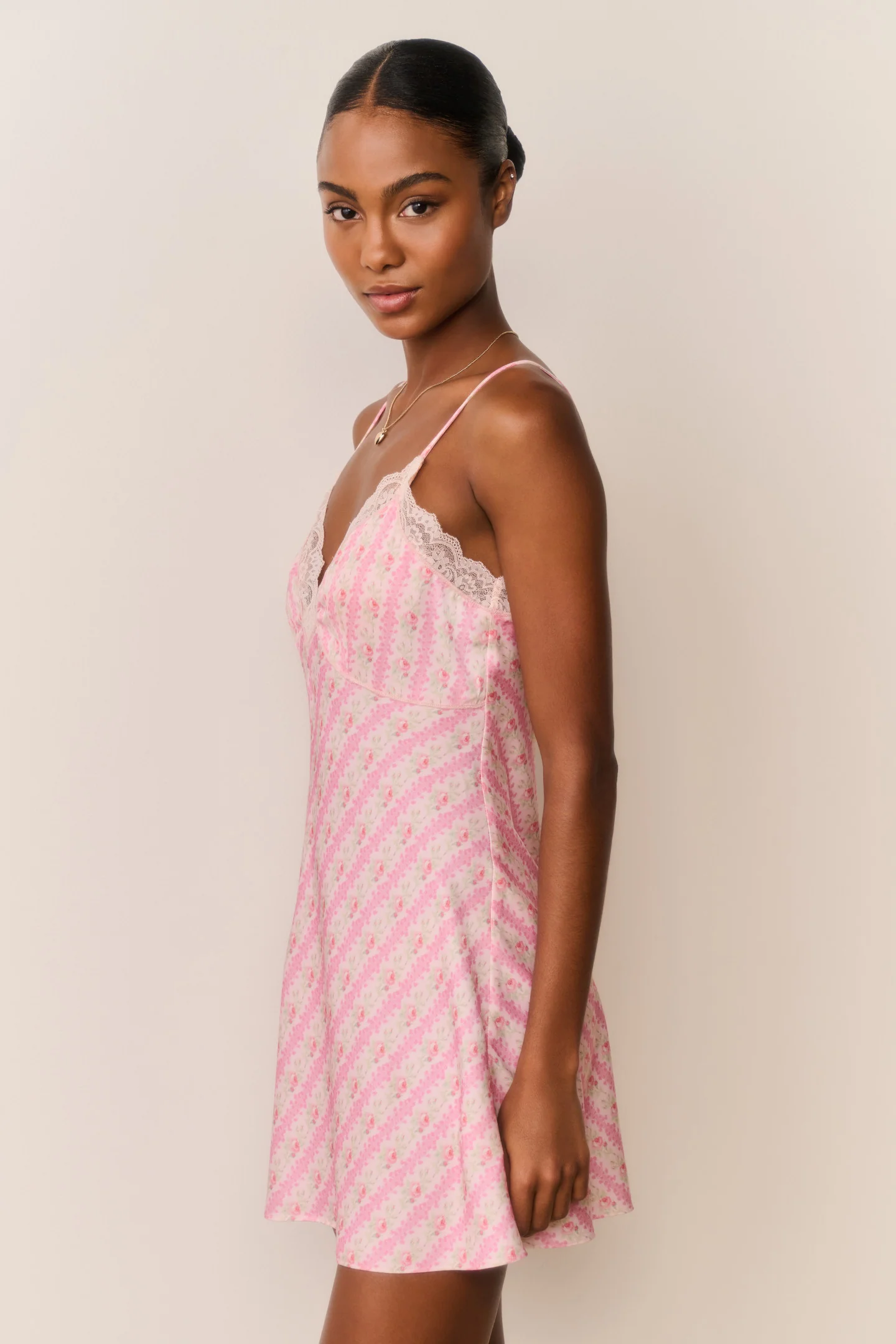 Lorinda Heirloom Print Mini Slip Dress - Image 4