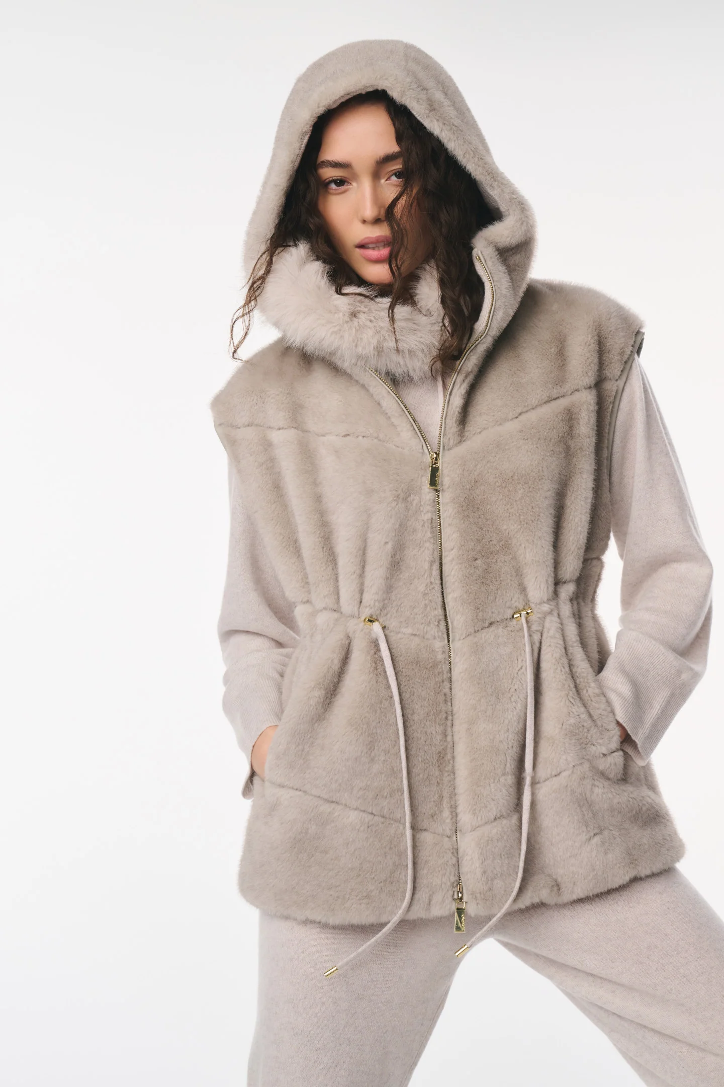 LoveShackFancy x MAX&MOI Valora Faux Fur Vest - Image 5