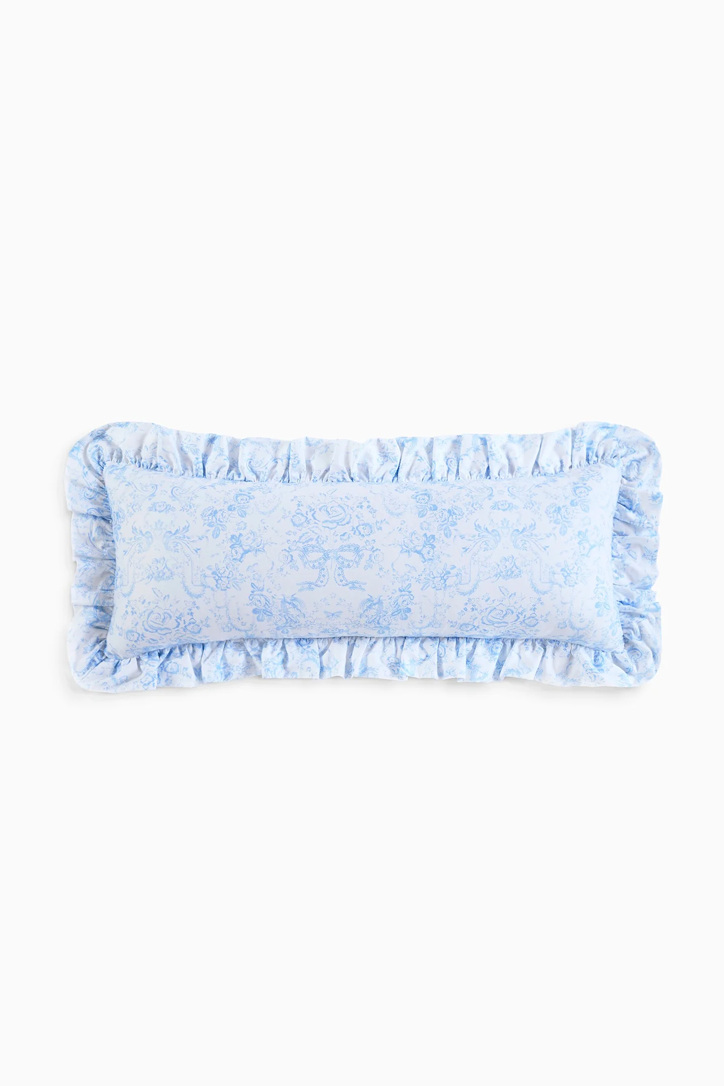 Lumbar Toile Print Ruffle Pillow - Image 3