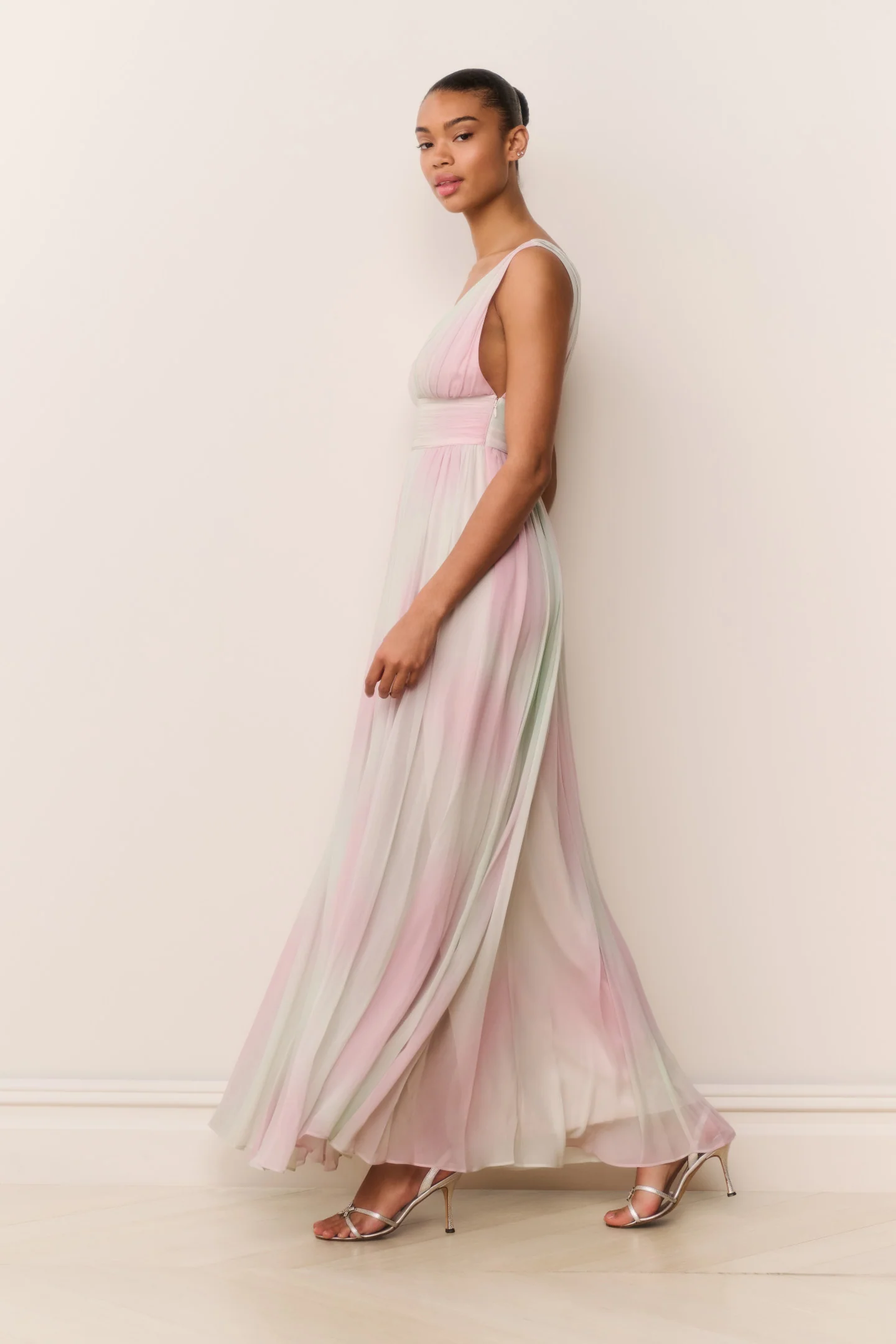 Madeleine Pastel Tie-Dye Chiffon Maxi Dress - Image 4