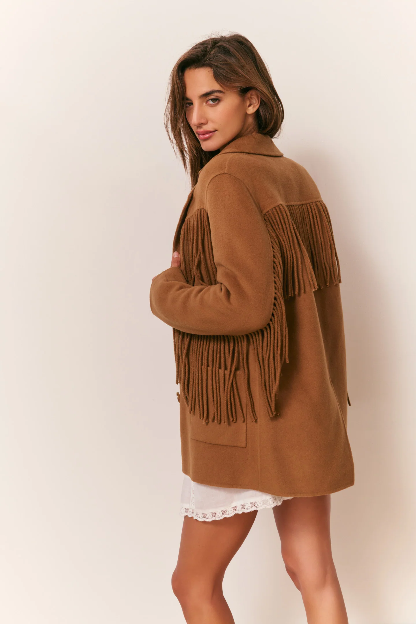 Maebella Wool Fringe Jacket - Image 2