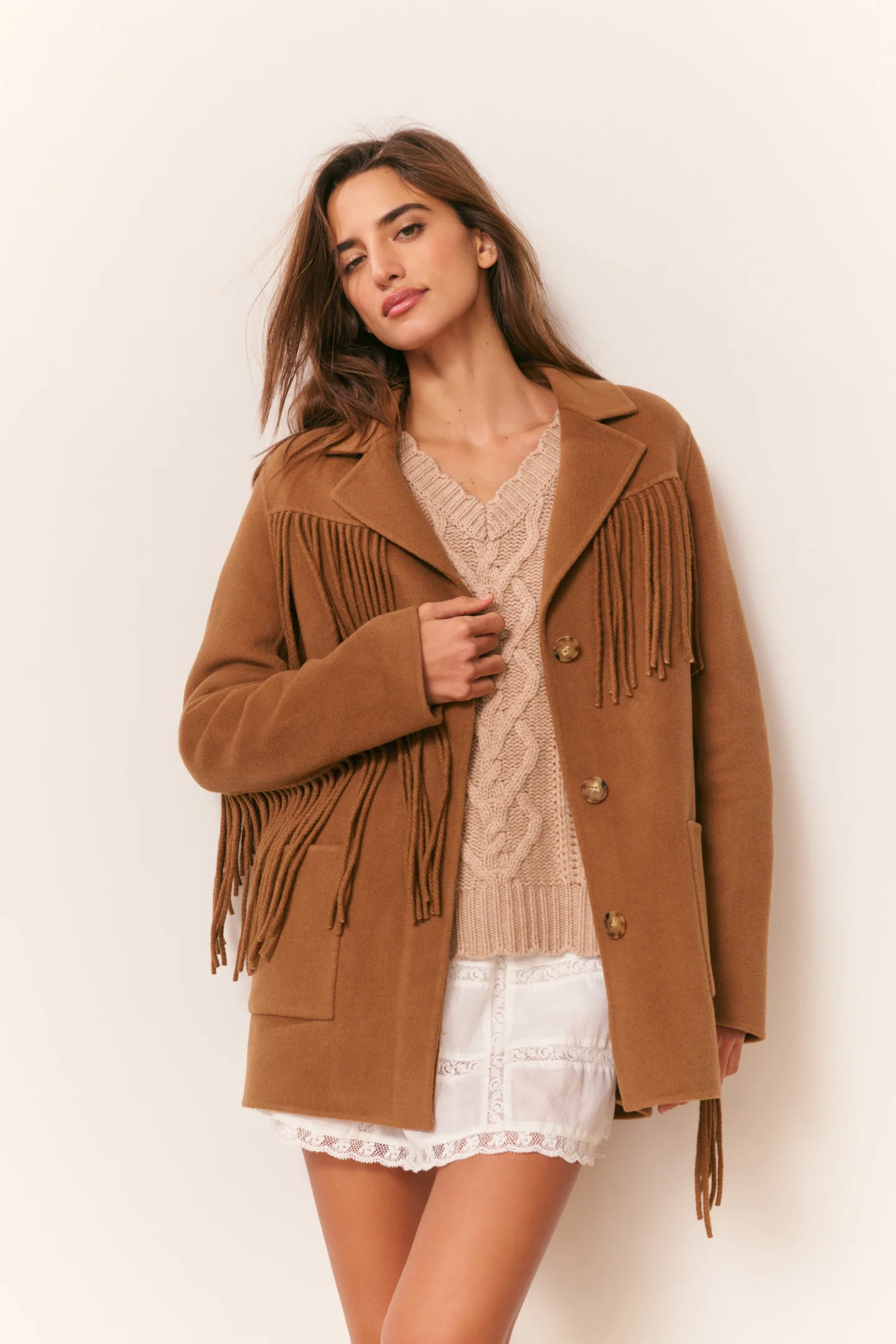Maebella Wool Fringe Jacket - Image 3
