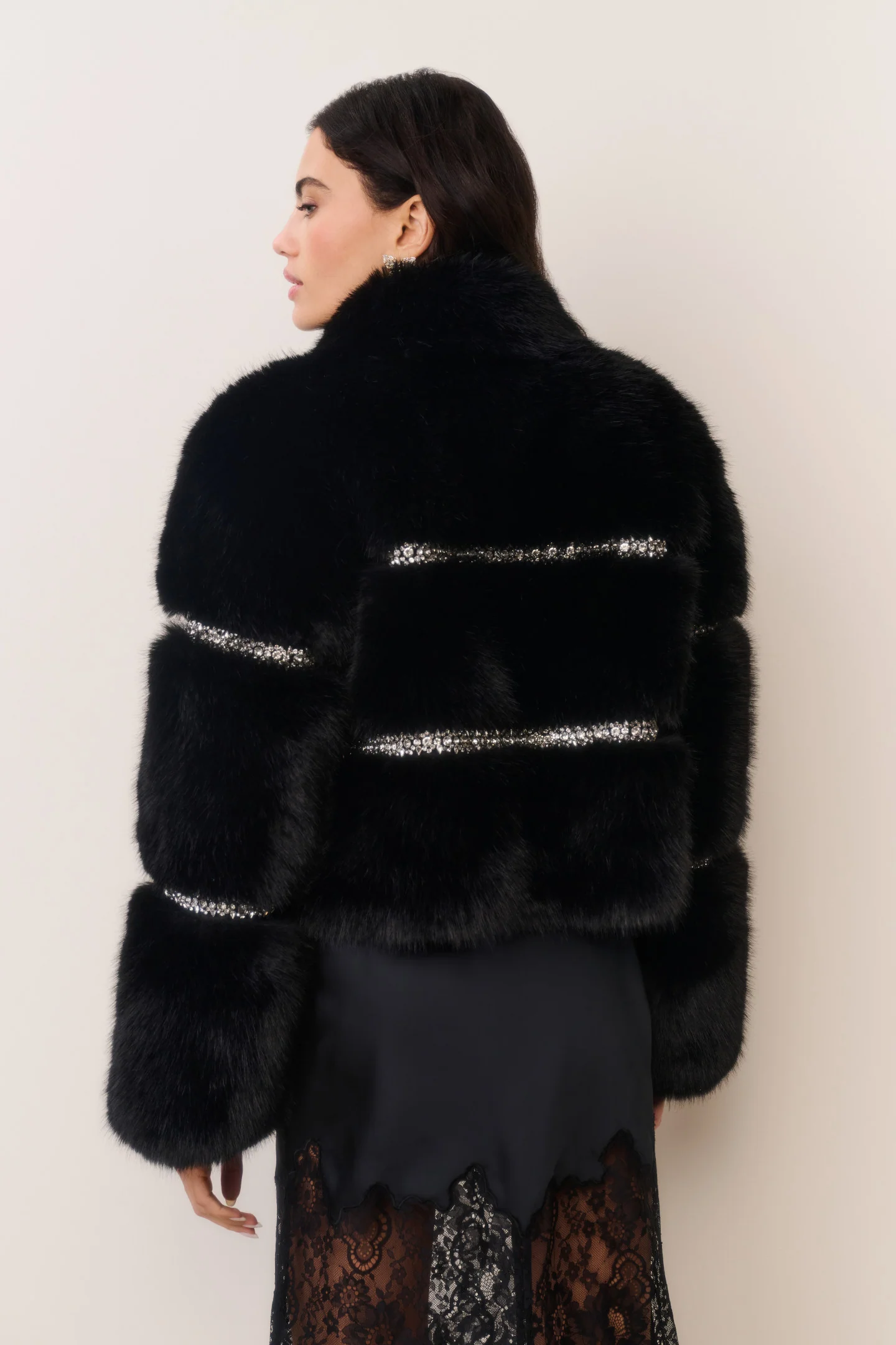 Manby Embellished Faux Fur Jacket - Image 5