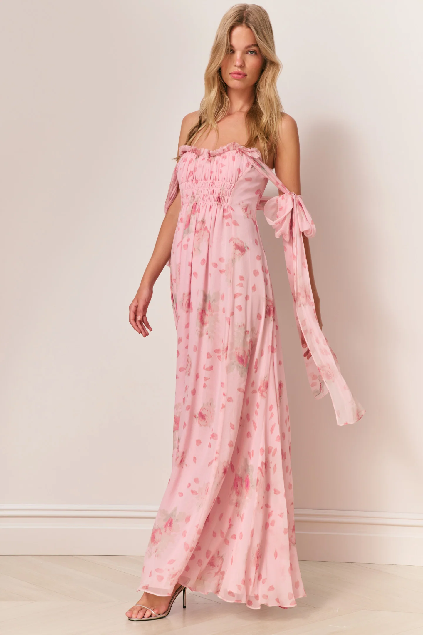 Marlana Floral Silk Chiffon Maxi Dress - Image 2