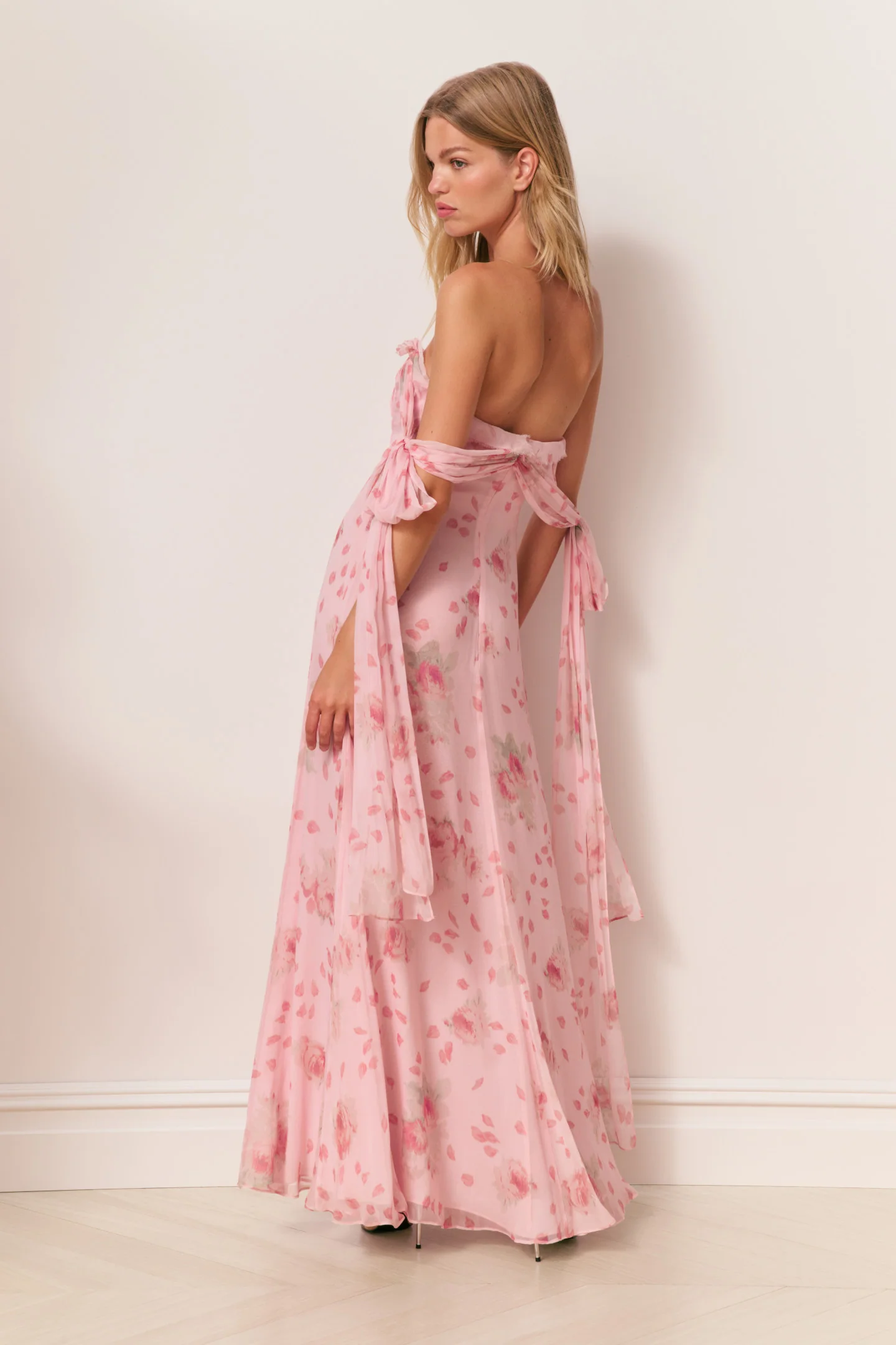 Marlana Floral Silk Chiffon Maxi Dress - Image 5