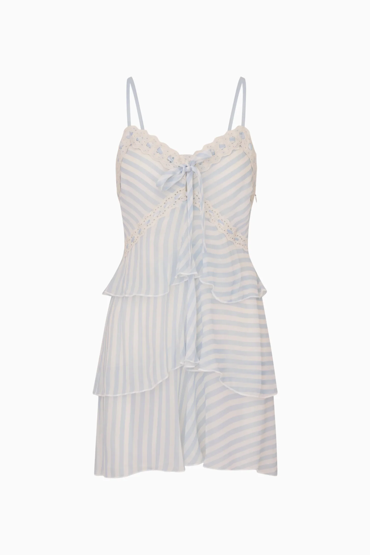 Marlia Striped Chiffon Mini Dress - Image 7