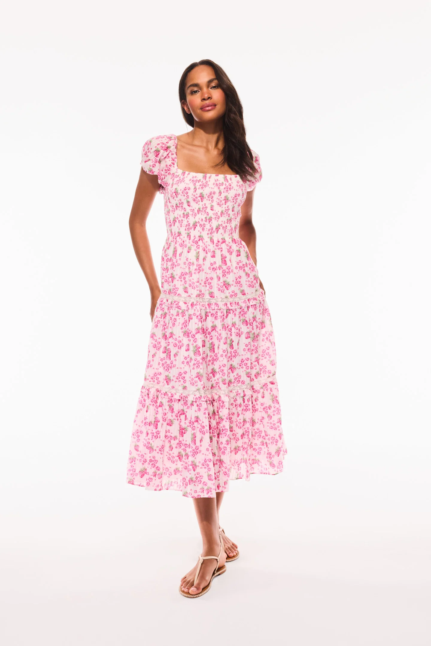 Masie Summer Heirloom Print Midi Dress - Image 2