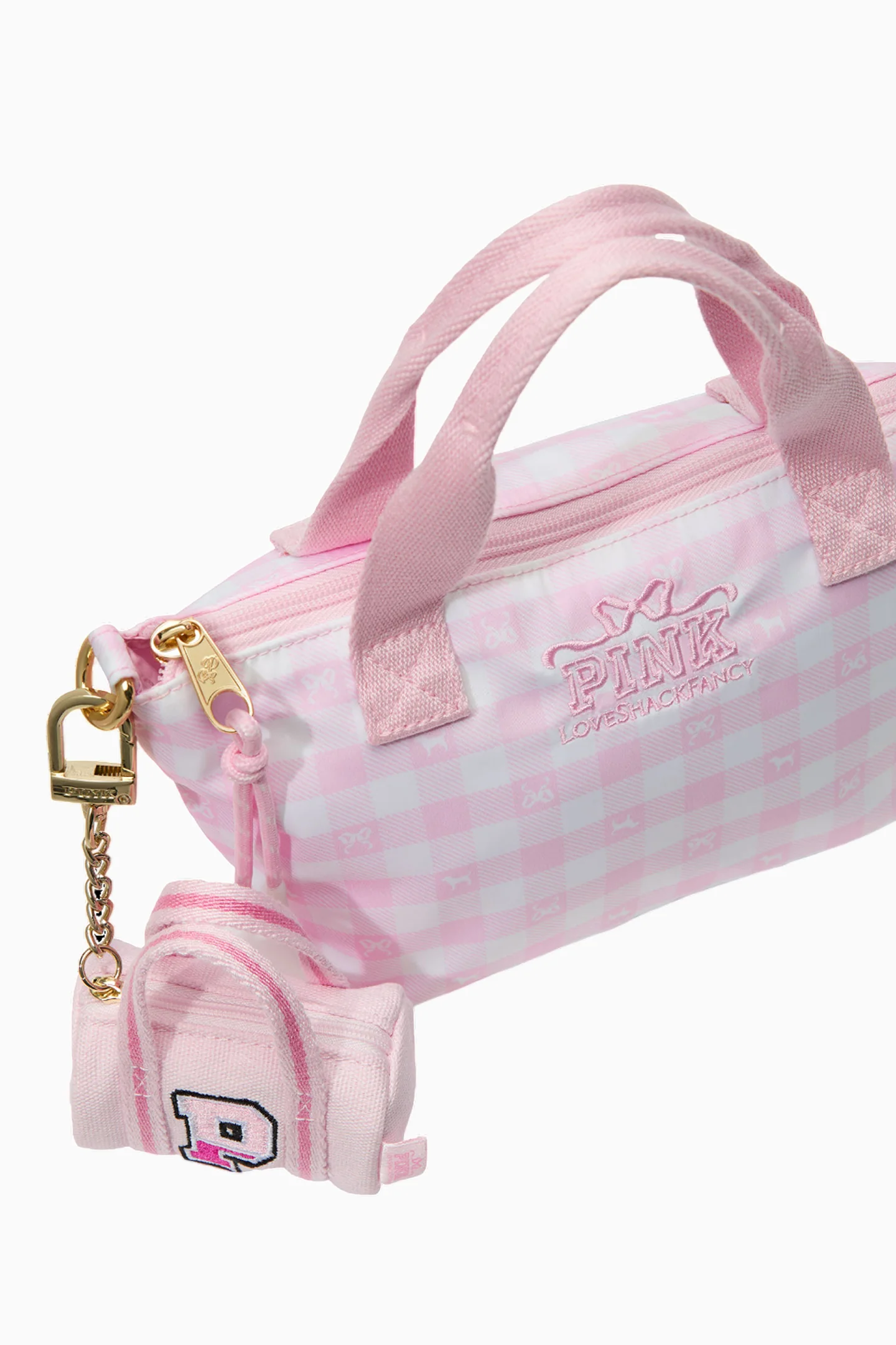 PINK x LoveShackFancy Pink Tulip Mini Duffle Keychain Charm - Image 3