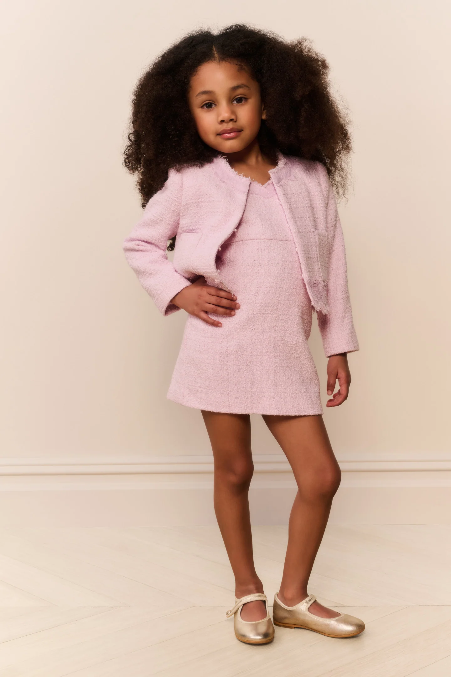 Little Girls Lace Tweed Erina Jacket - Image 3