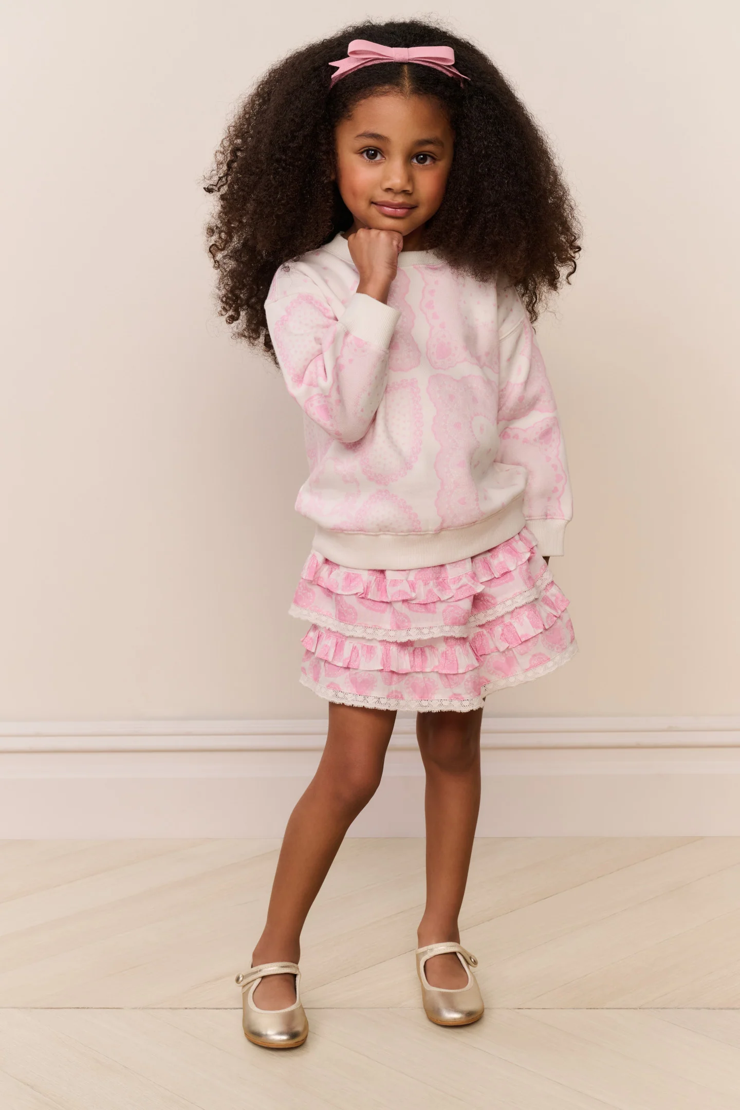 Little Girls Mini Leila Heart Print Pullover - Image 2