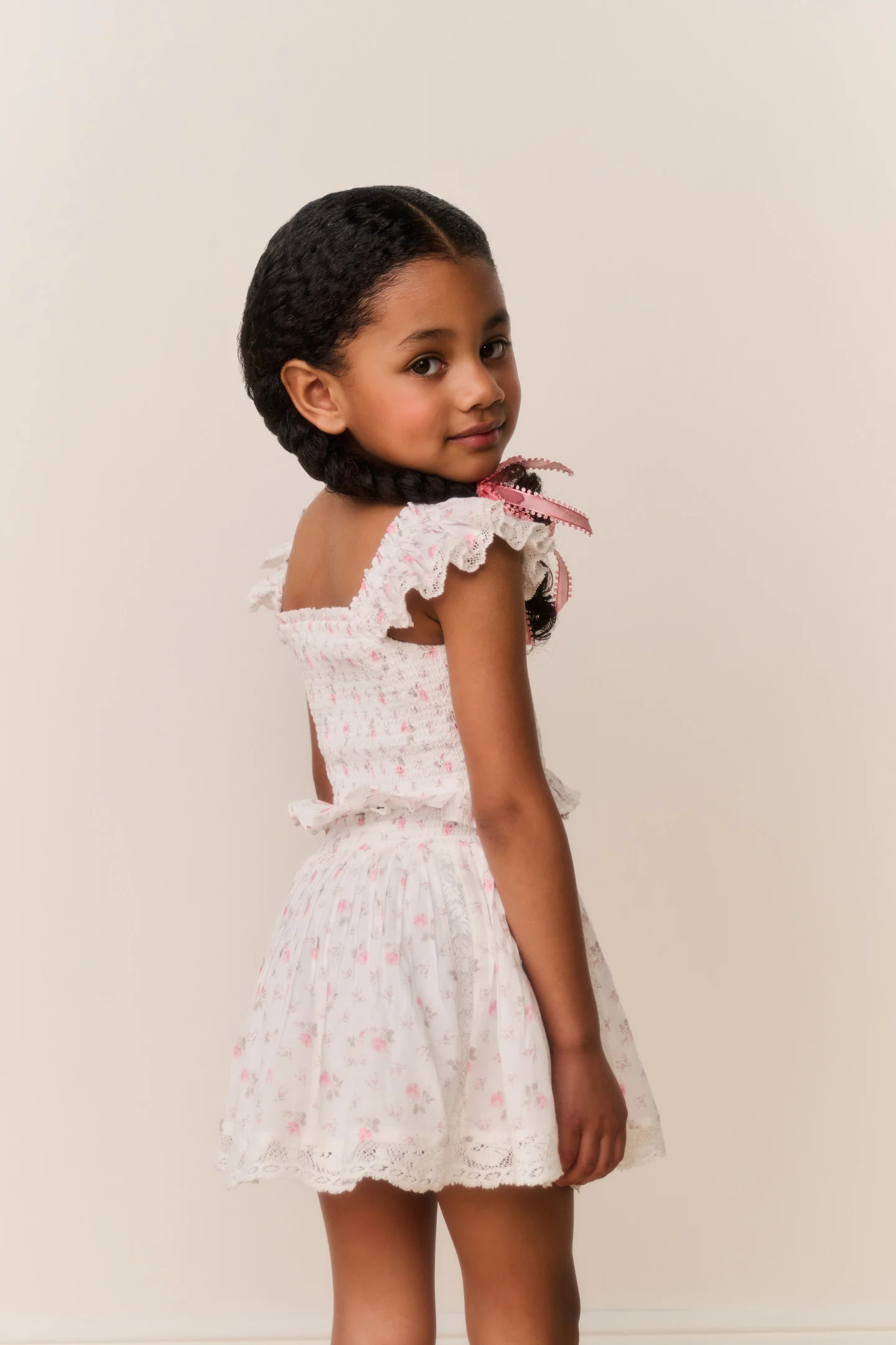 Little Girls Mini Solena Floral Cotton Skirt - Image 10