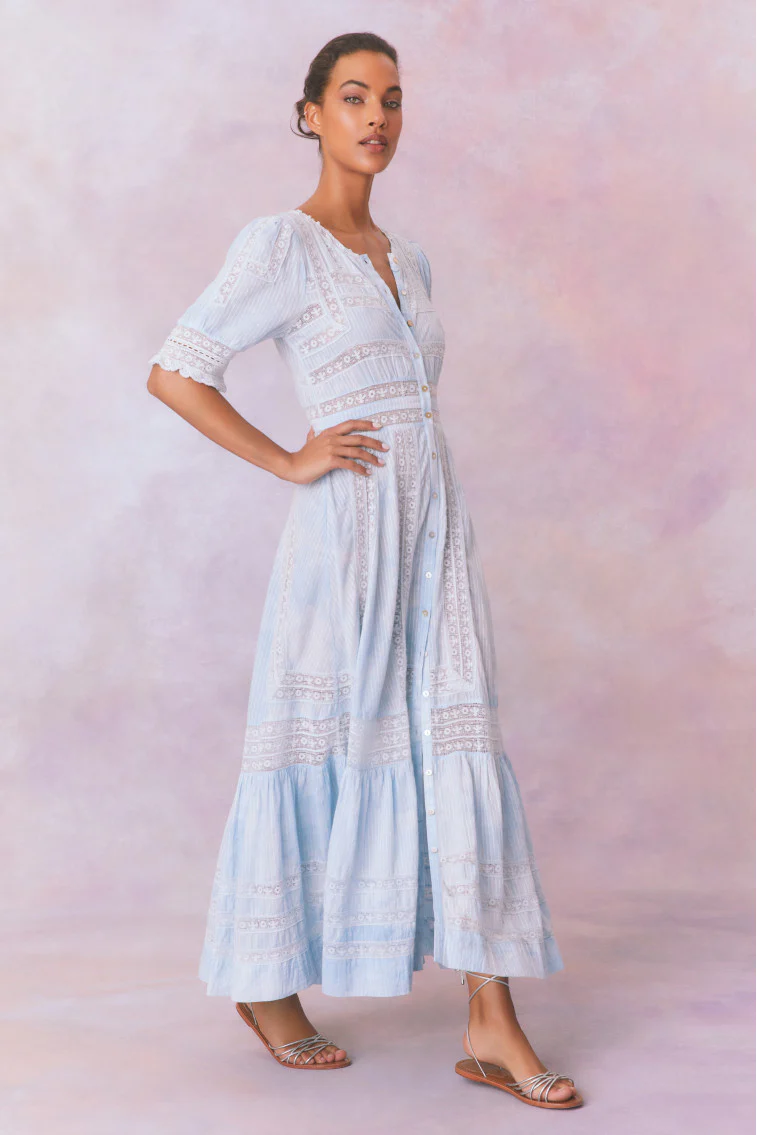 Minka Stripe Hand Dye Lace Maxi Dress - Image 2