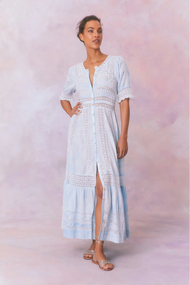 Minka Stripe Hand Dye Lace Maxi Dress - Image 4