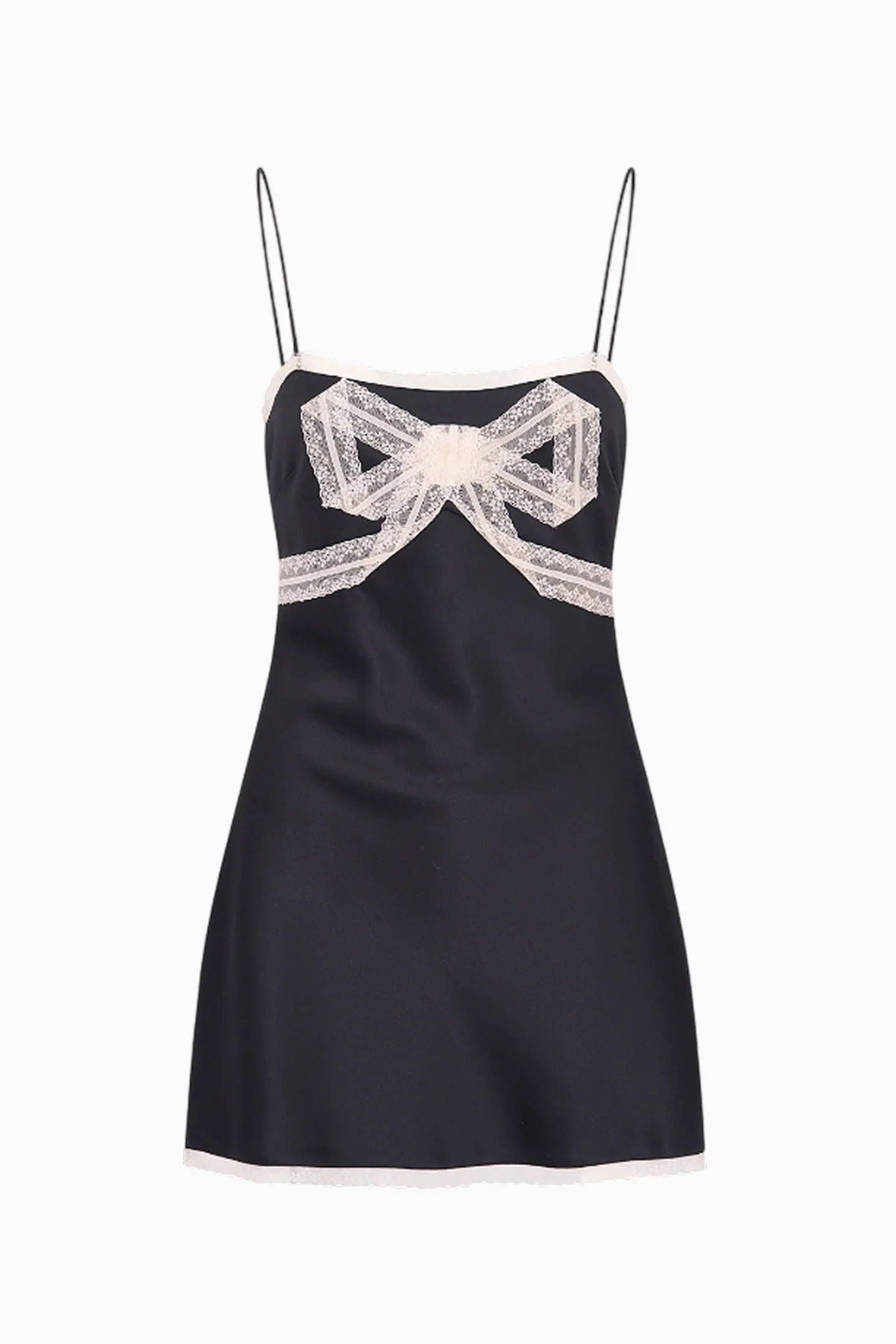 Mirelis Lace Bow Crepe Mini Dress - Image 8