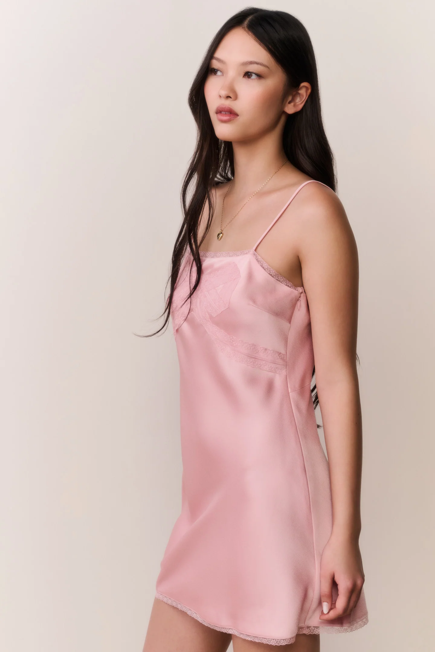 Mirelis Lace Bow Crepe Mini Dress - Image 12