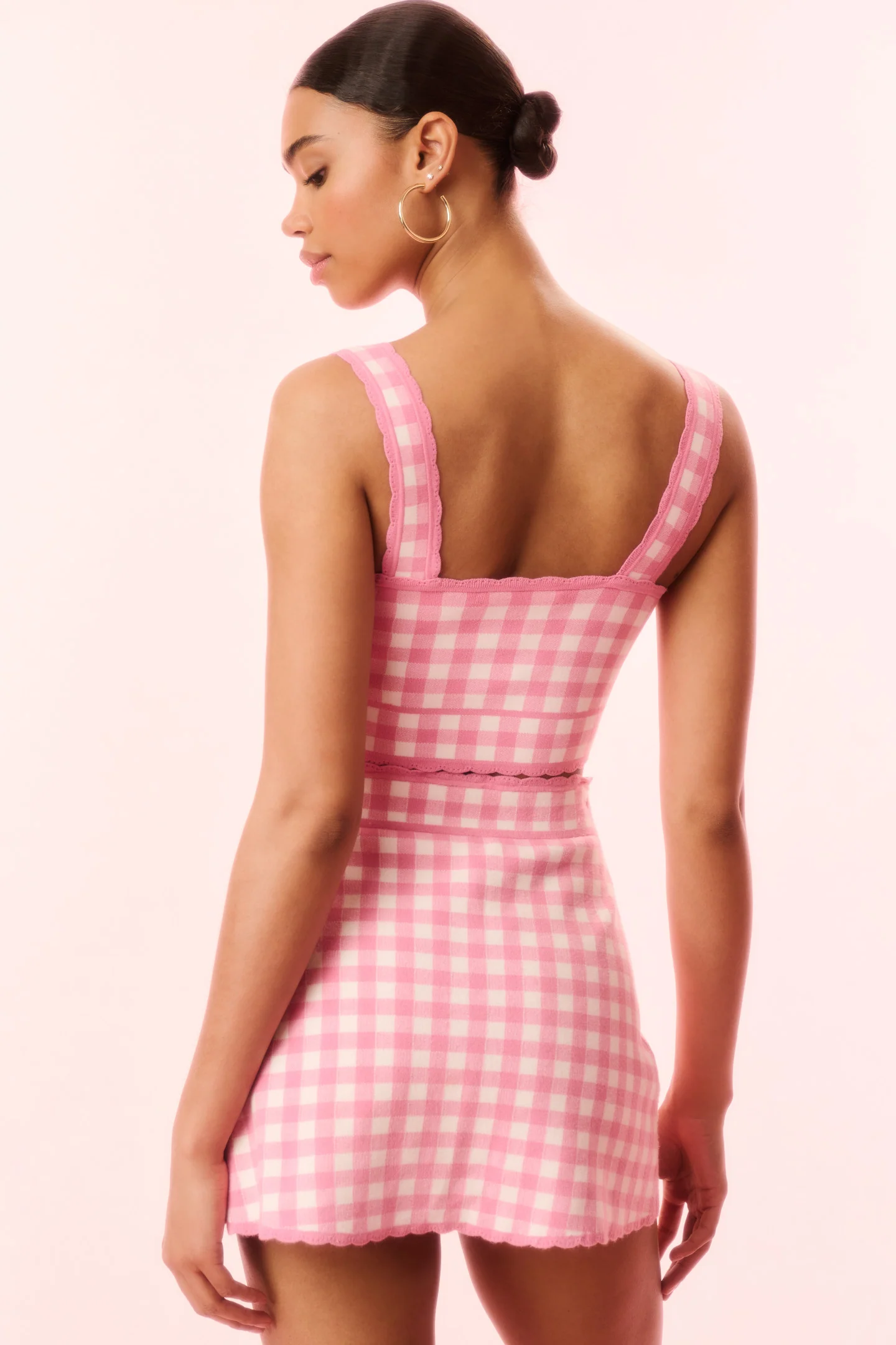 Muna Checkered Knit Mini Skirt - Image 5