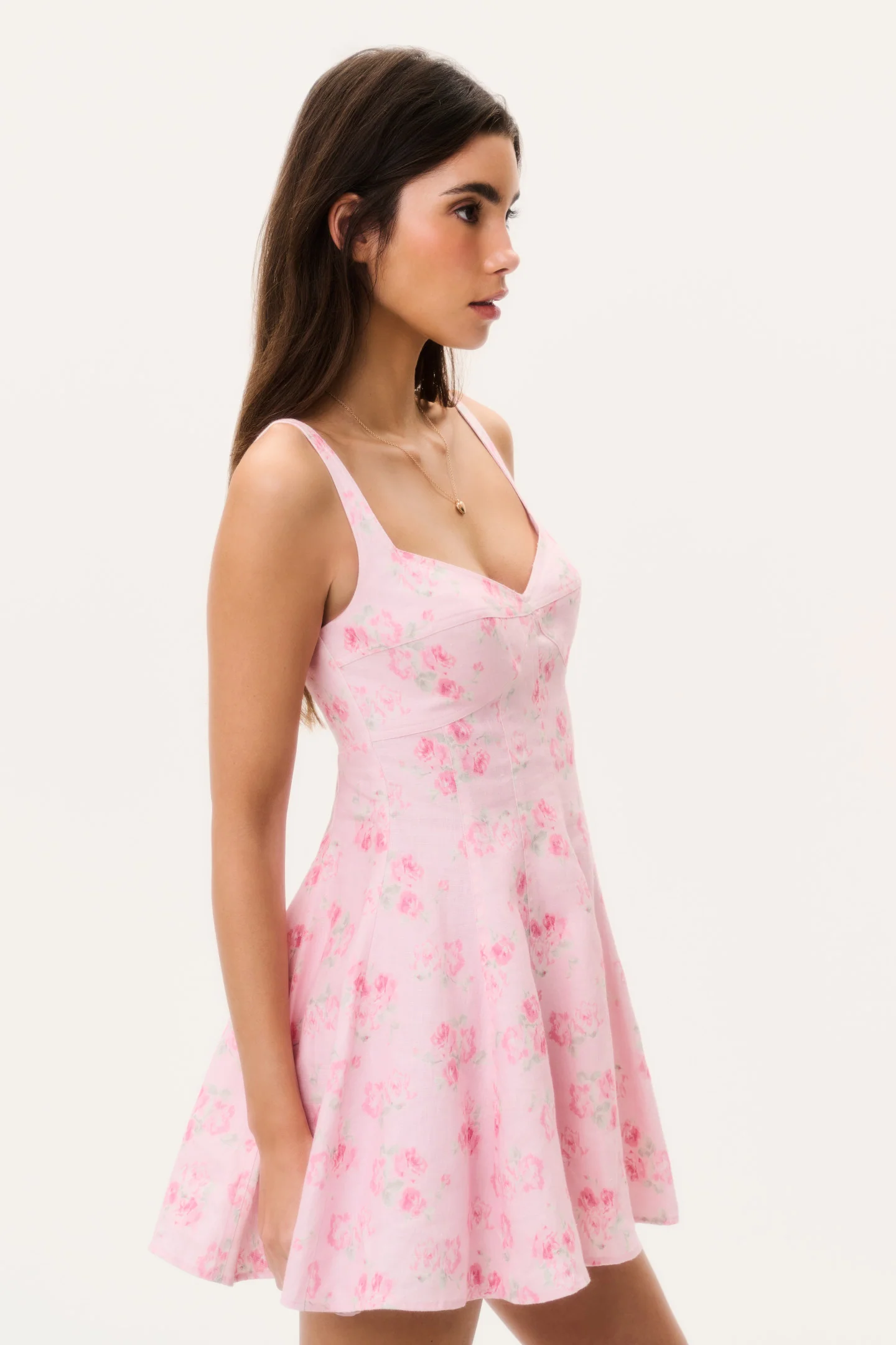 Nabi Linen Floral Mini Dress - Image 4