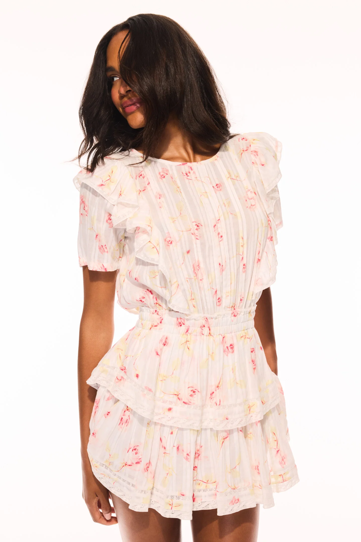 Natasha Upcycled Cotton Mini Dress - CHERRY SODA - Image 2
