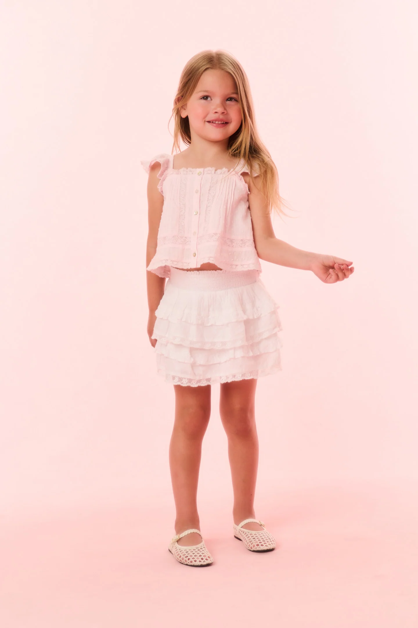 Girls Norabel Cotton Lace-Trimmed Top - Image 6