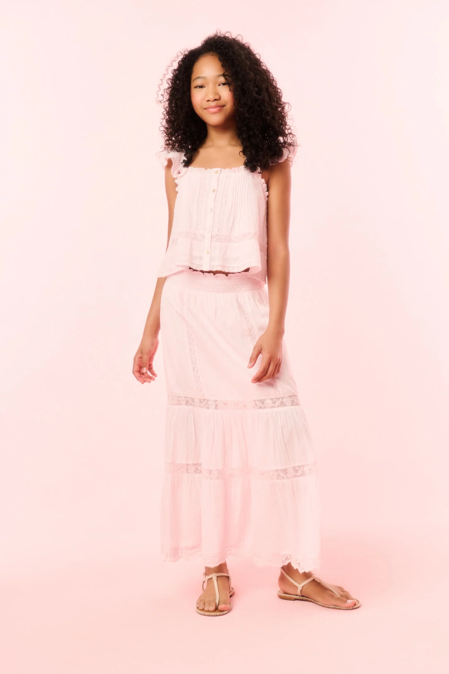 Girls Norabel Cotton Lace-Trimmed Top - Image 7