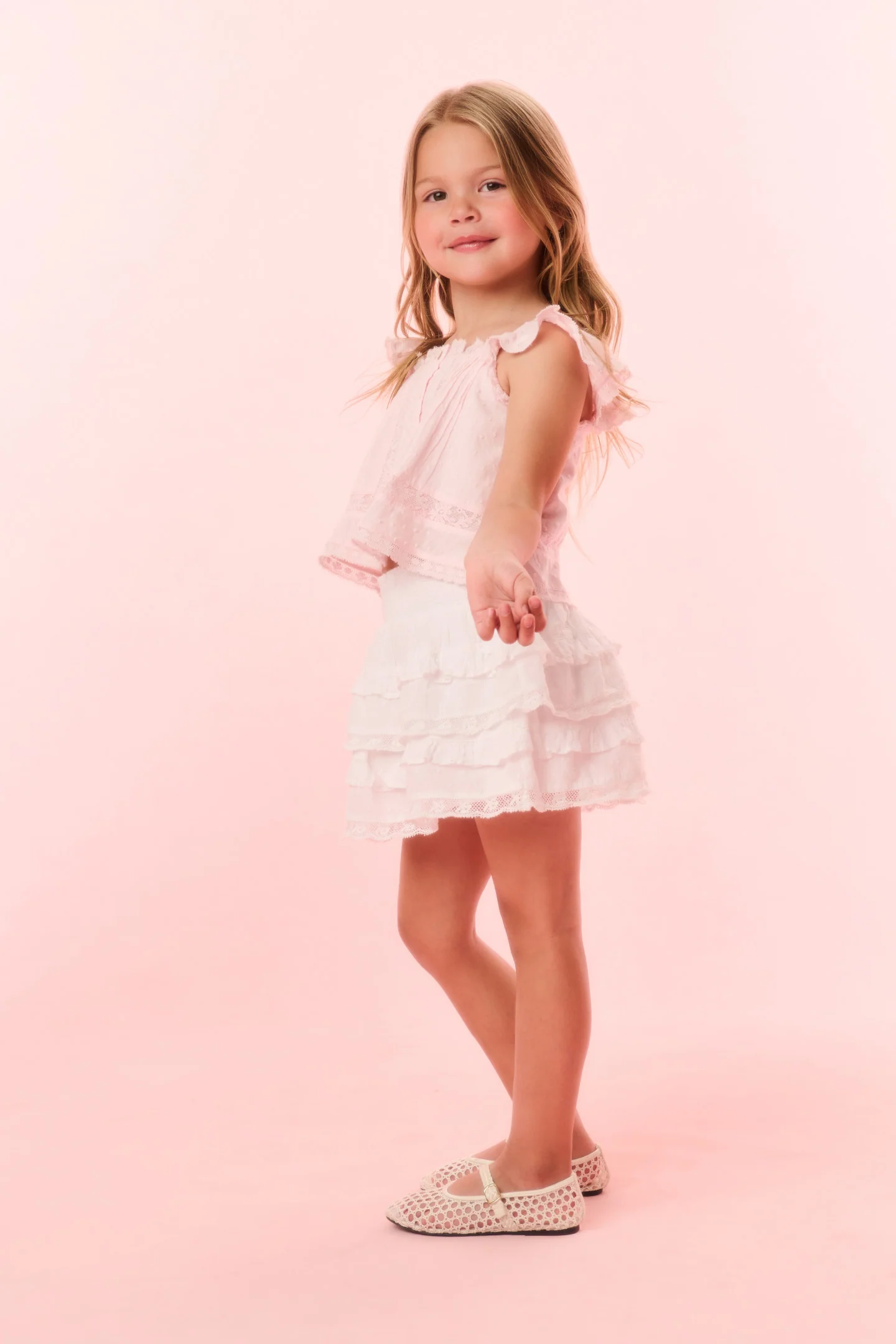 Girls Norabel Cotton Lace-Trimmed Top - Image 8