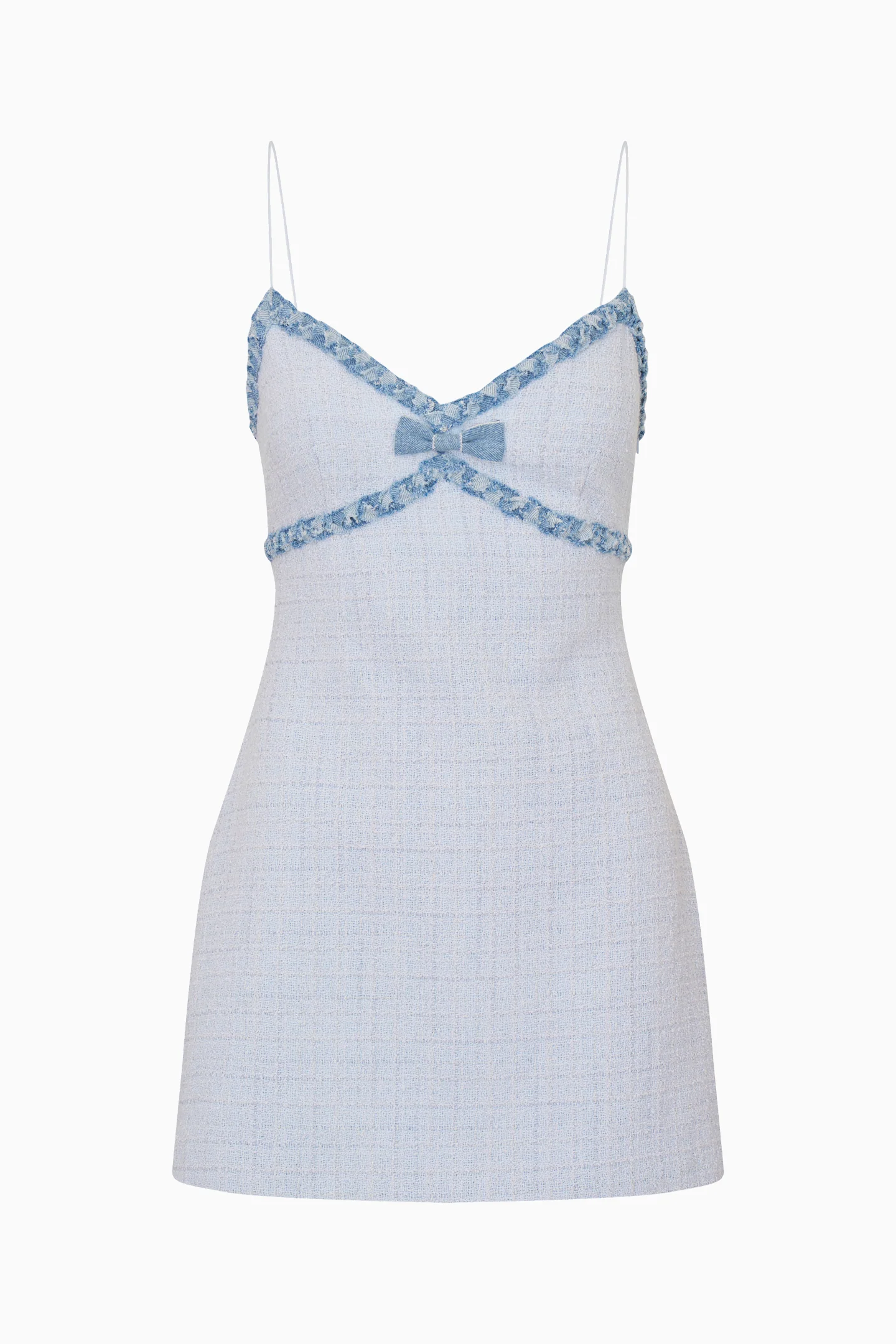 Novara Denim-Trimmed Tweed Mini Dress - Image 4