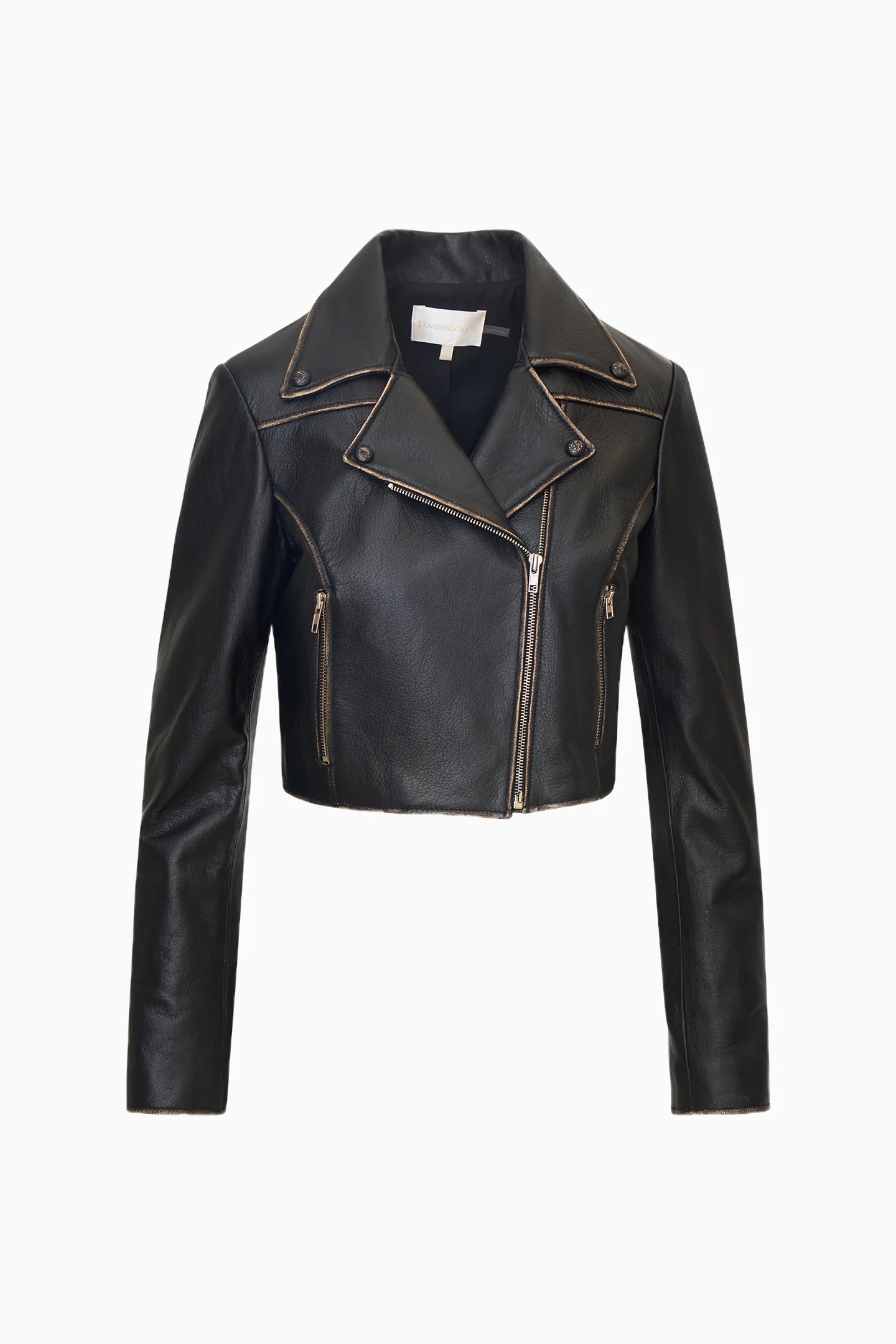 Nyssara Distressed Leather Jacket - Image 7