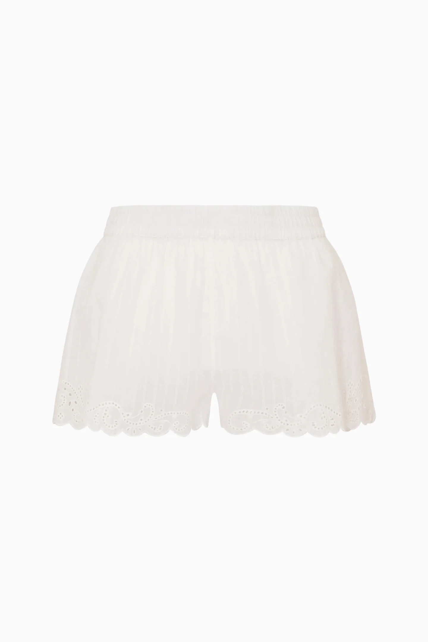 Ocean Embroidered Cotton Cover-Up Shorts - Image 5