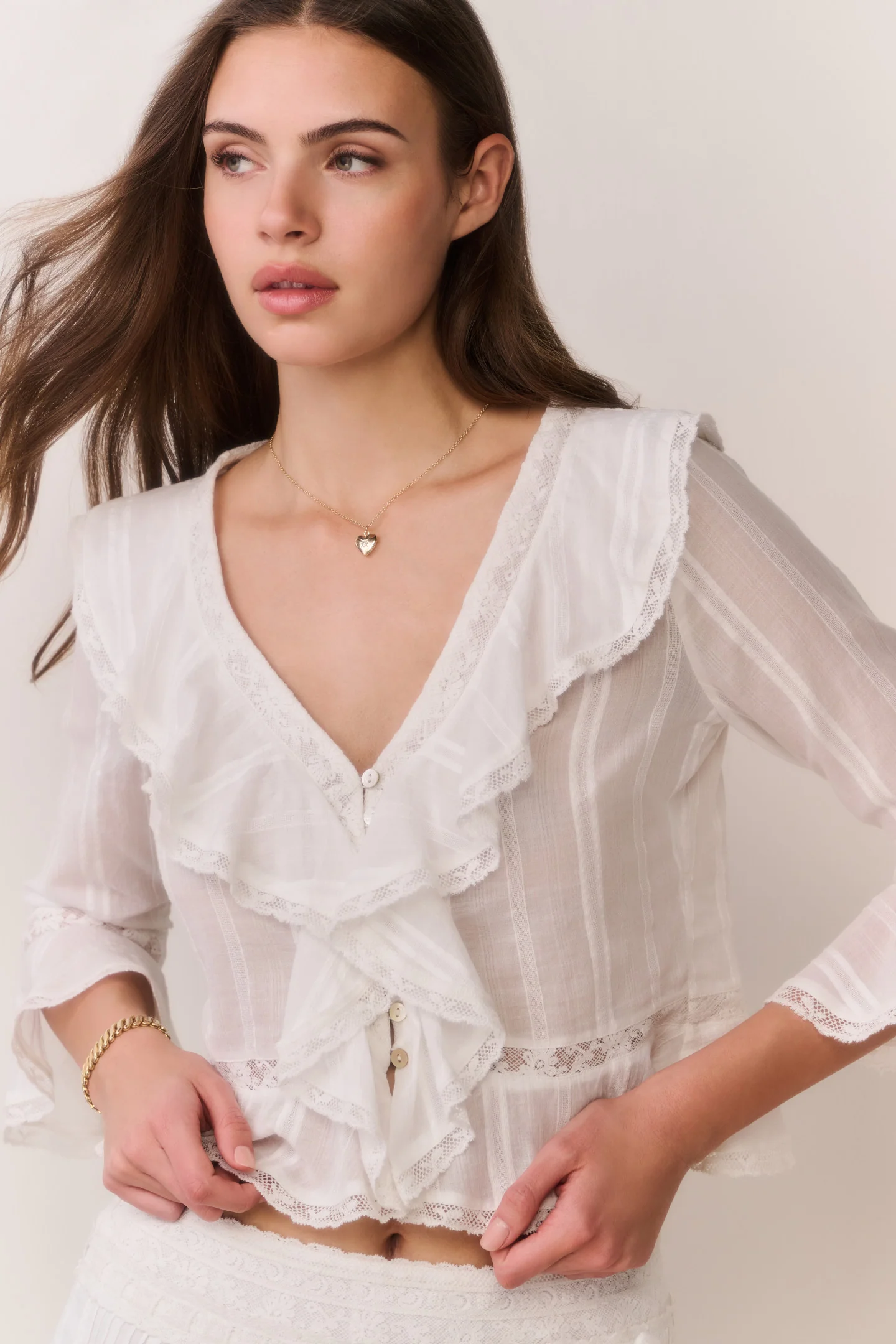 Olenna Cotton Victorian Ruffle Top - Image 2