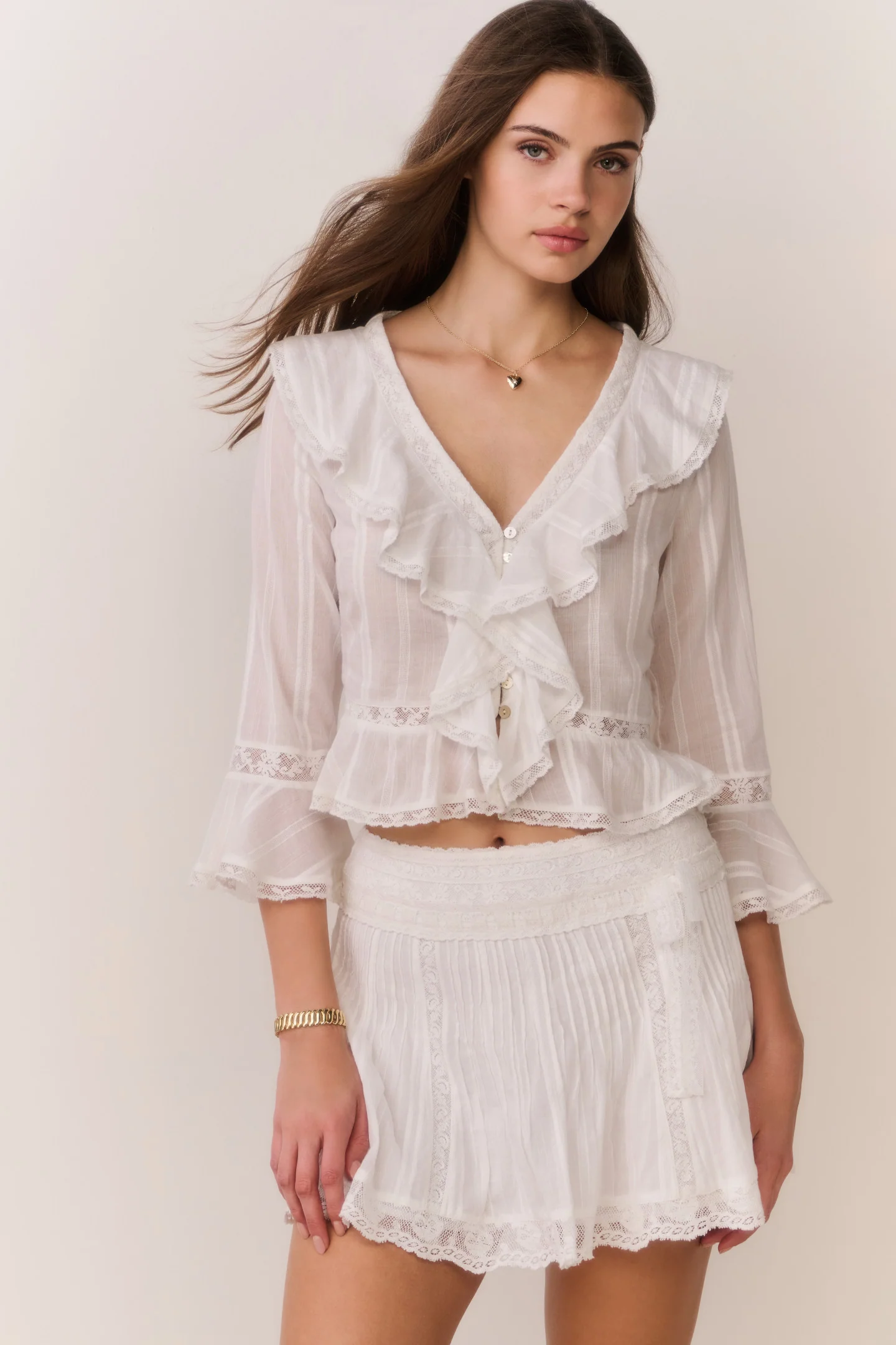 Olenna Cotton Victorian Ruffle Top - Image 3