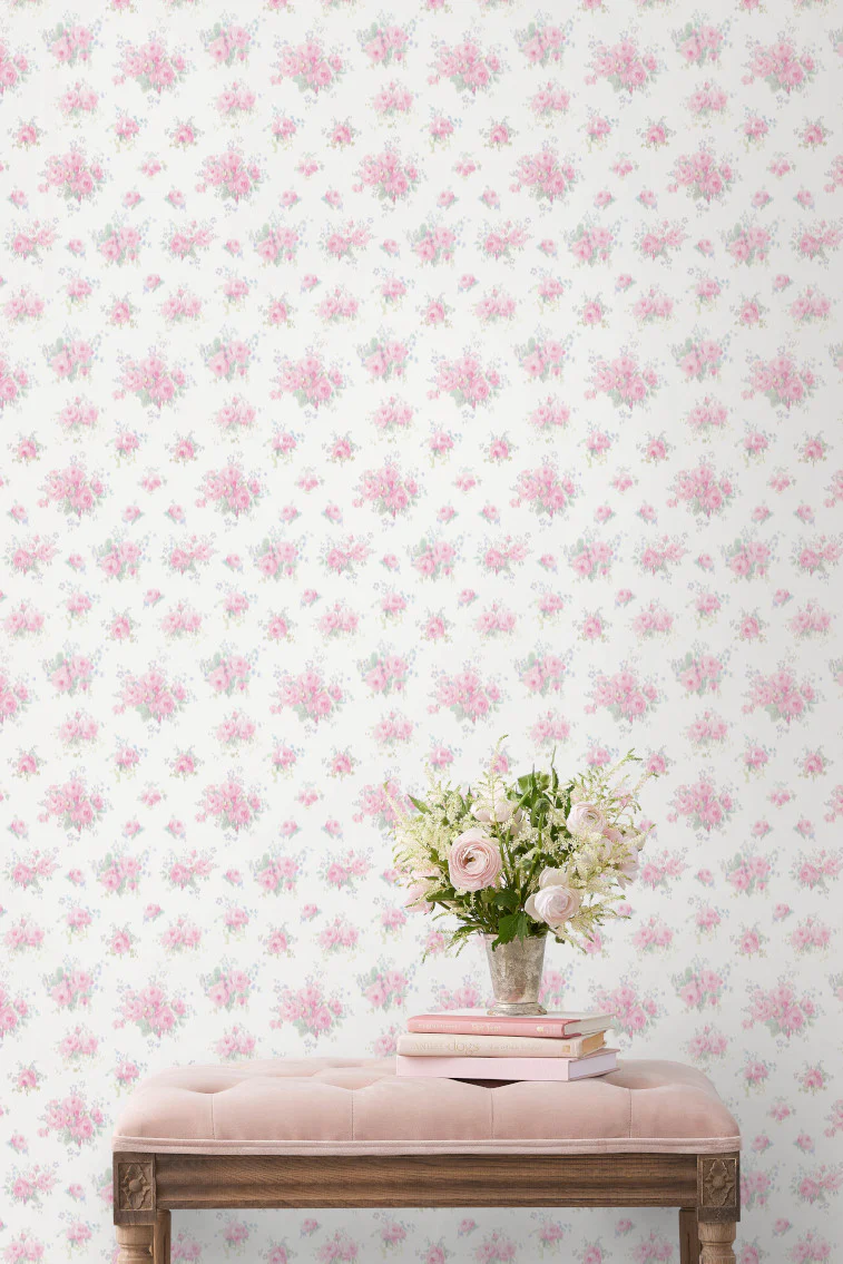 Breezy Ikat Rose Standard Wallpaper - Image 3