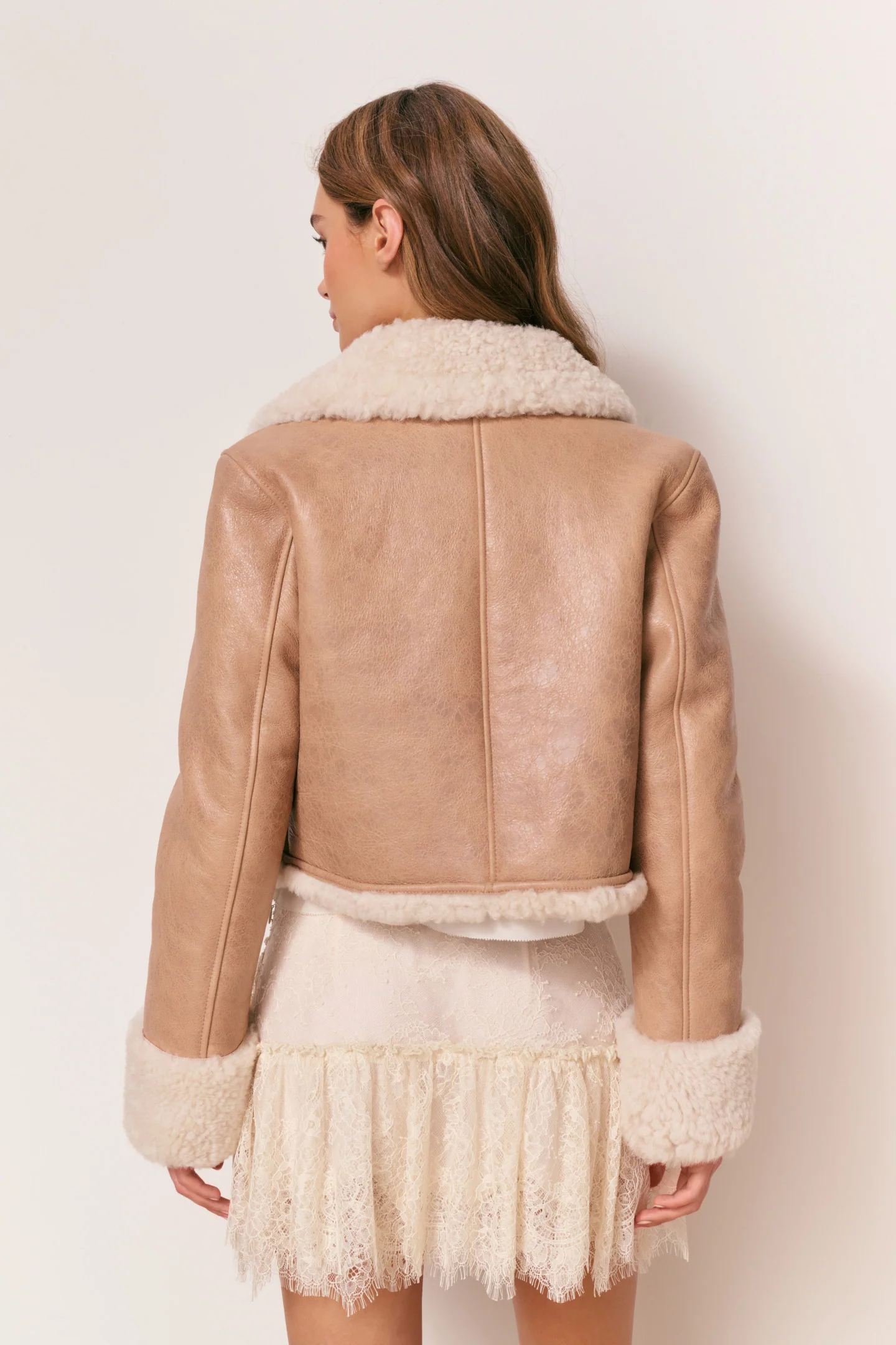 Pansy Cropped Shearling Jacket - Image 5