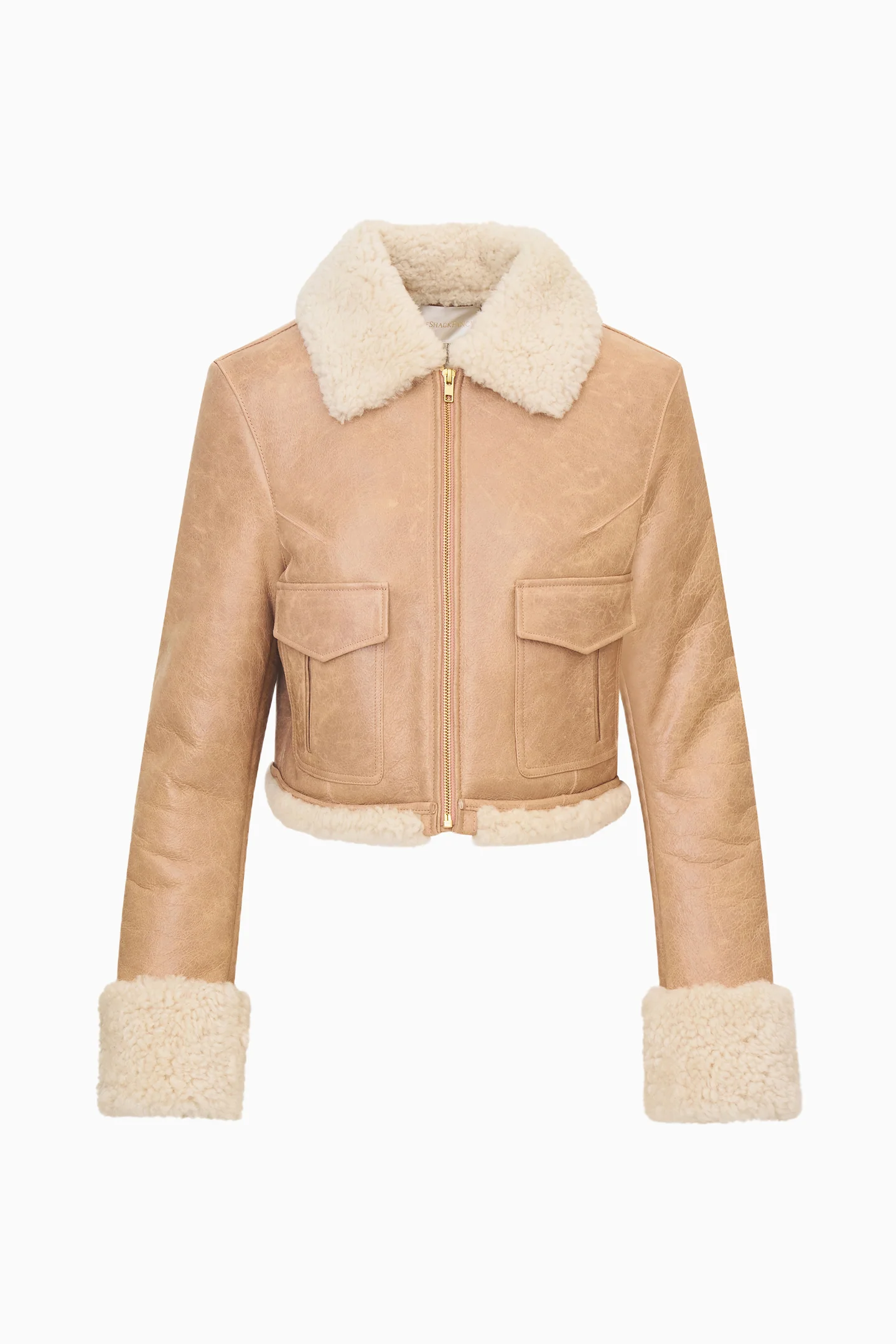 Pansy Cropped Shearling Jacket - Image 6