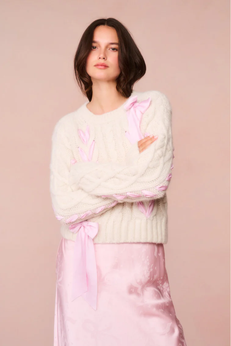 Parson Alpaca-Blend Ribbon Pullover - ICY BLUSH - Image 2