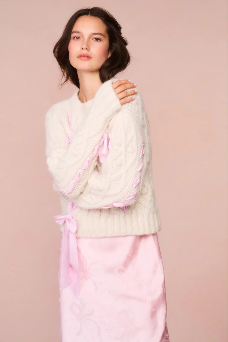 Parson Alpaca-Blend Ribbon Pullover - ICY BLUSH - Image 3