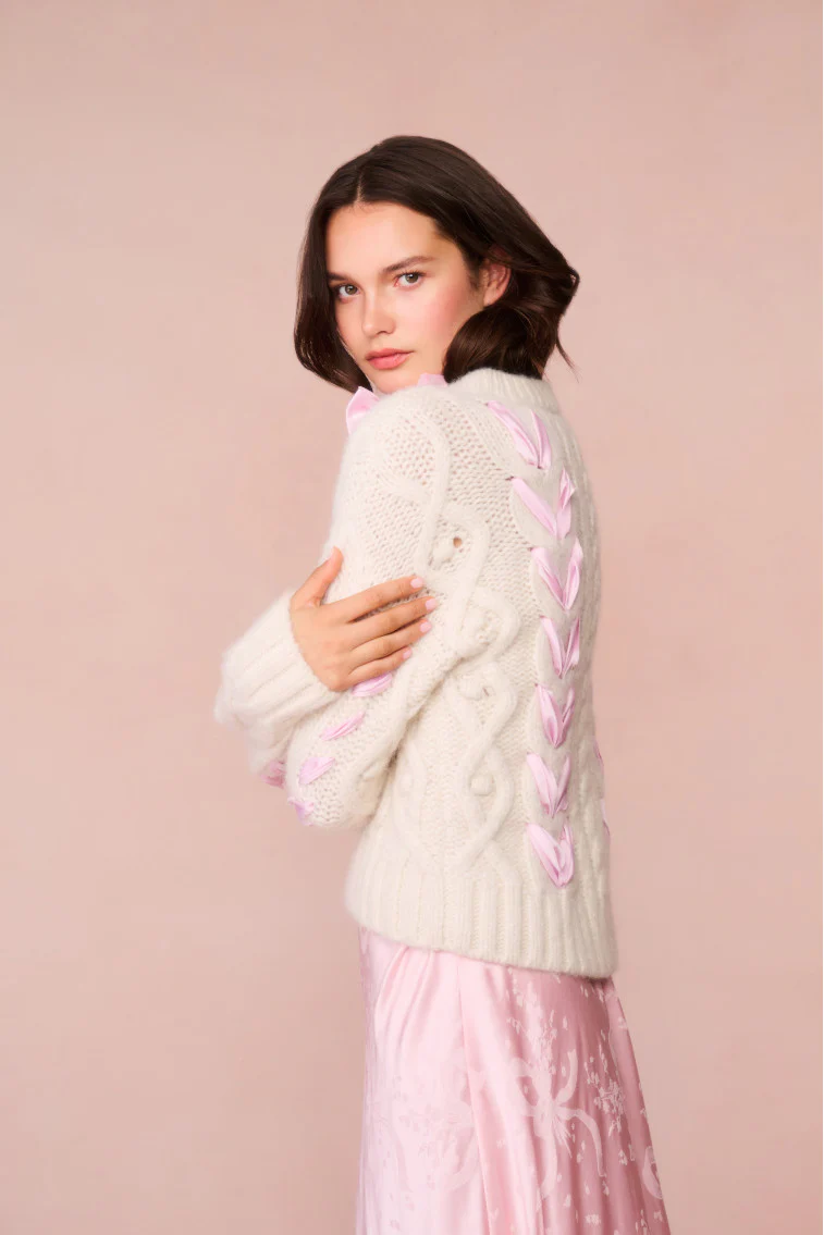 Parson Alpaca-Blend Ribbon Pullover - ICY BLUSH - Image 4
