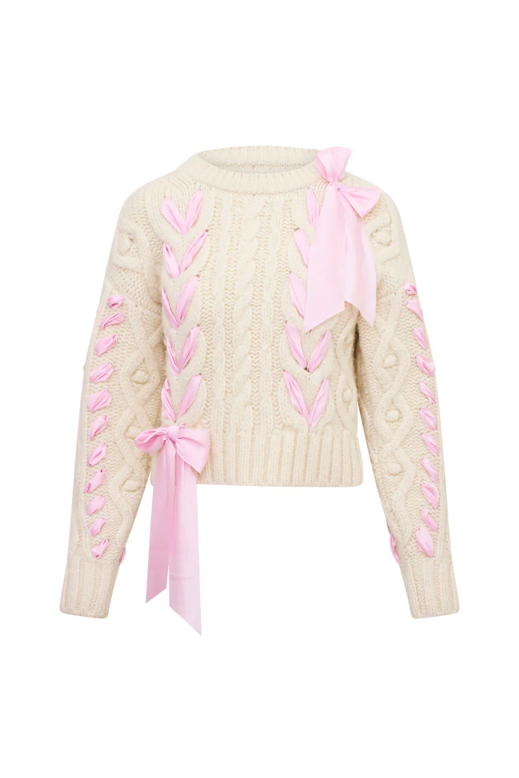 Parson Alpaca-Blend Ribbon Pullover - ICY BLUSH - Image 6