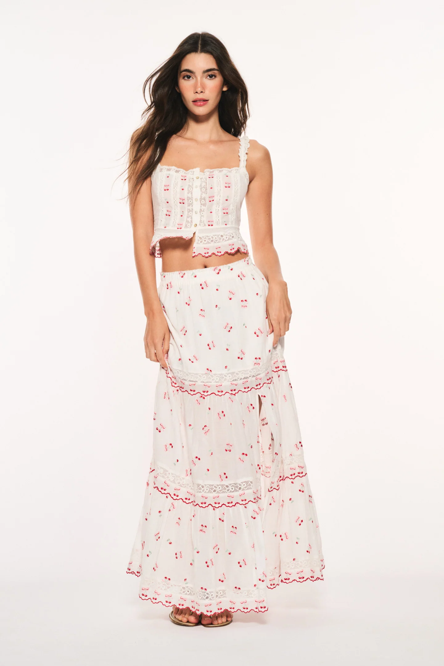 Patten Cotton Cherry Maxi Skirt - Image 3