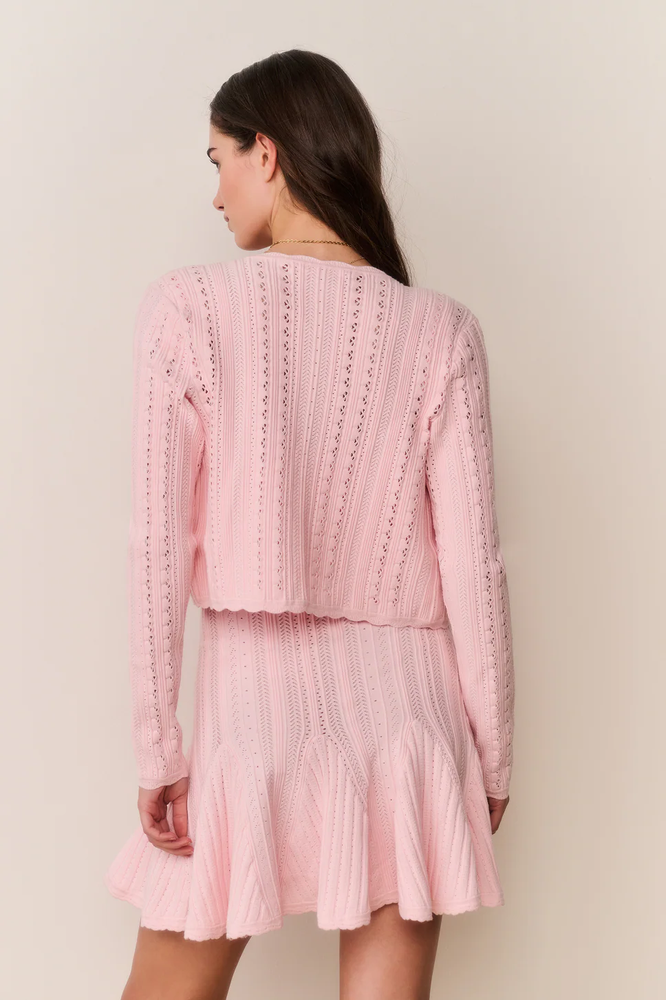 Peridot Stretch Pointelle Cardigan - Image 12