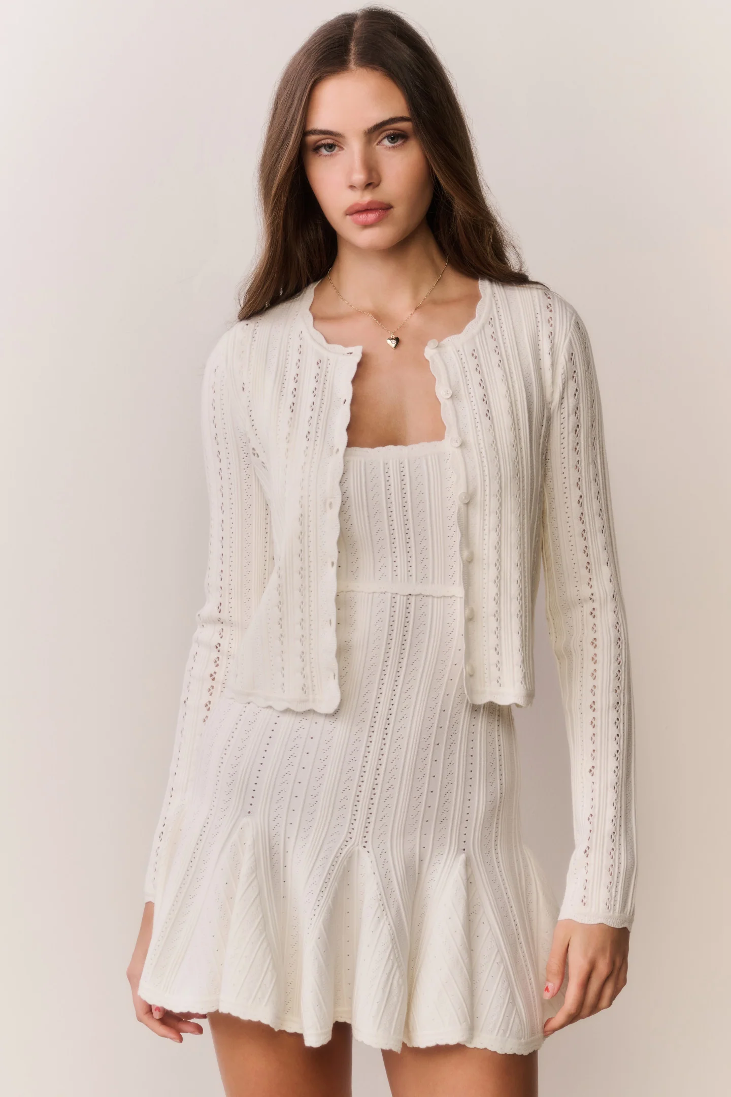 Peridot Stretch Pointelle Cardigan - Image 13