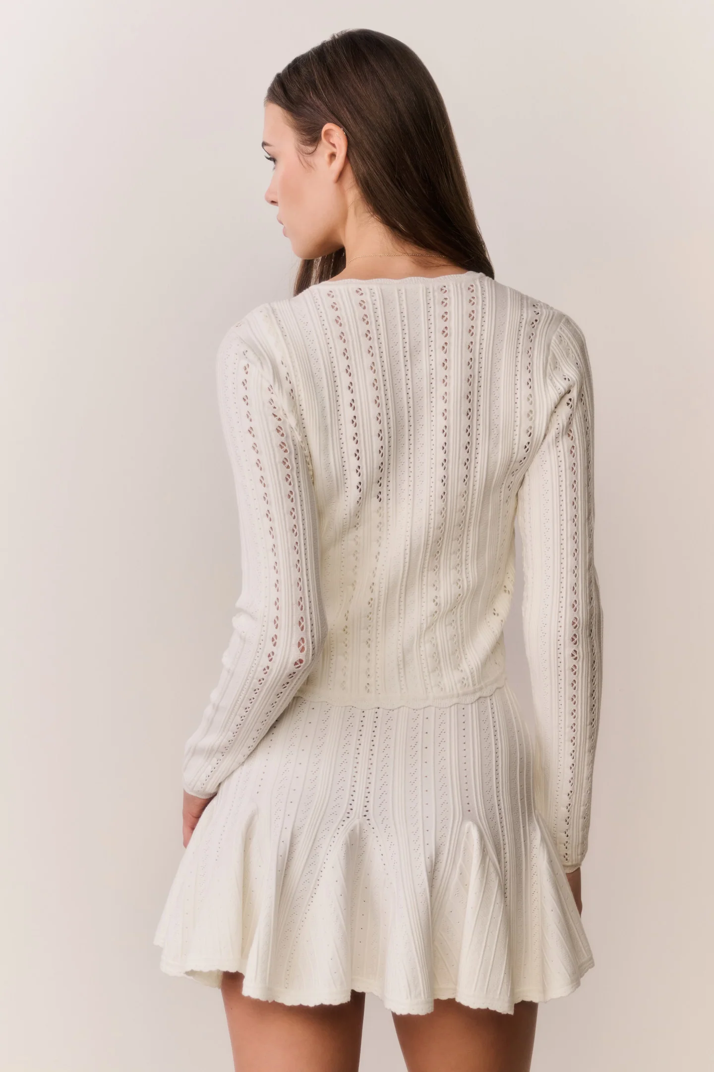 Peridot Stretch Pointelle Cardigan - Image 17