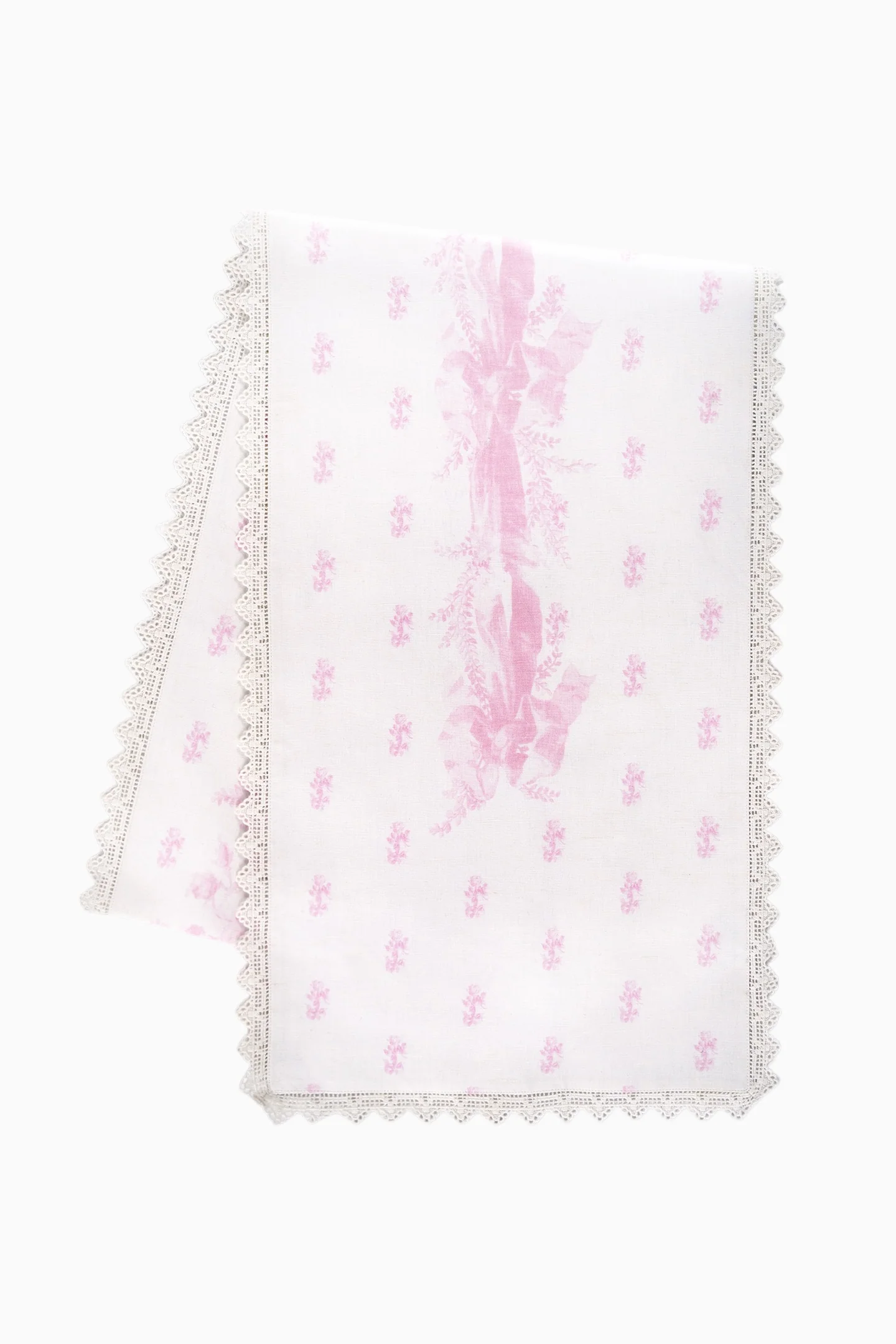 Pink Printed Victorian Table Runner - Image 2