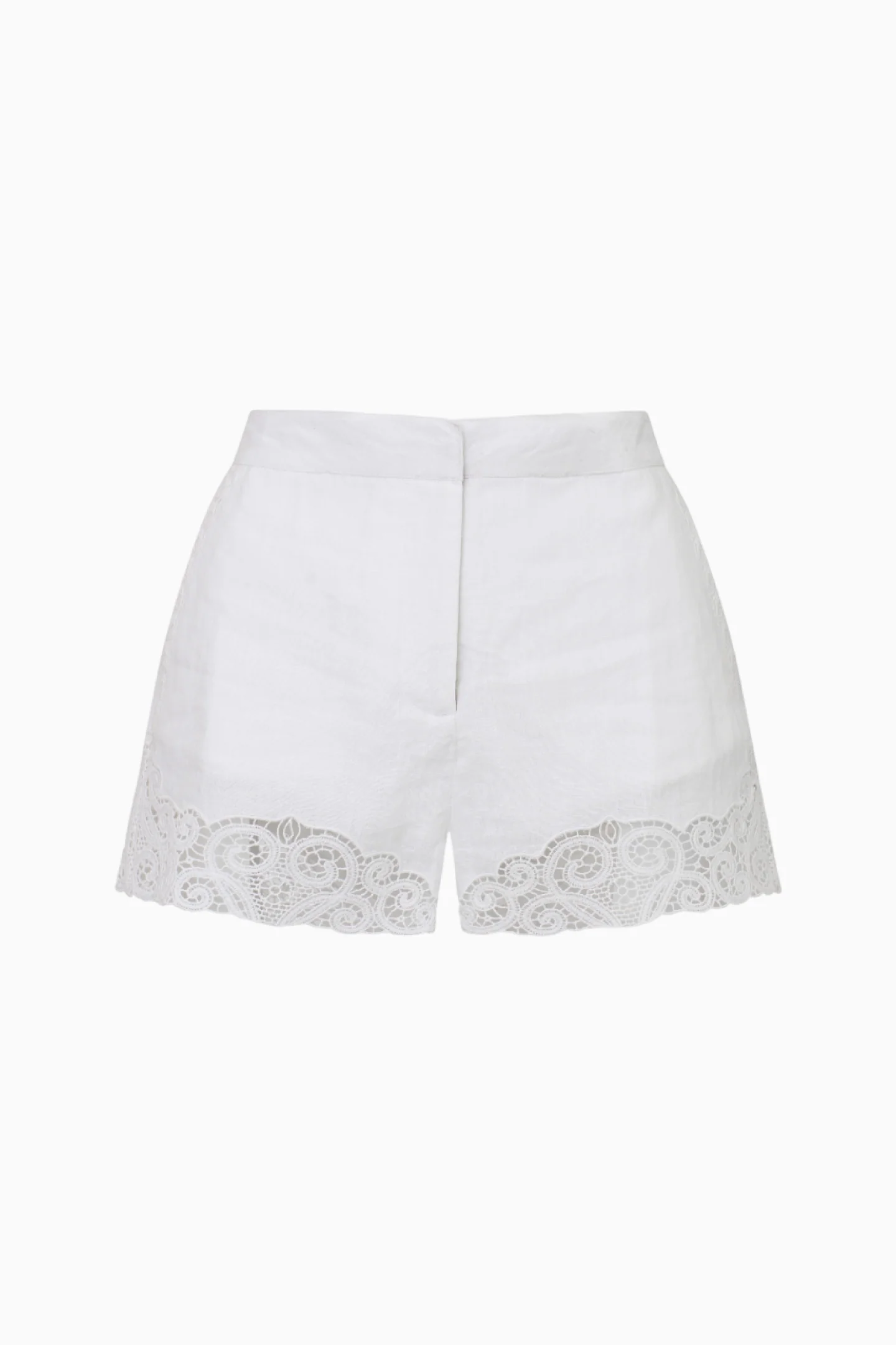 Quindi Linen Crochet Lace Shorts - Image 5
